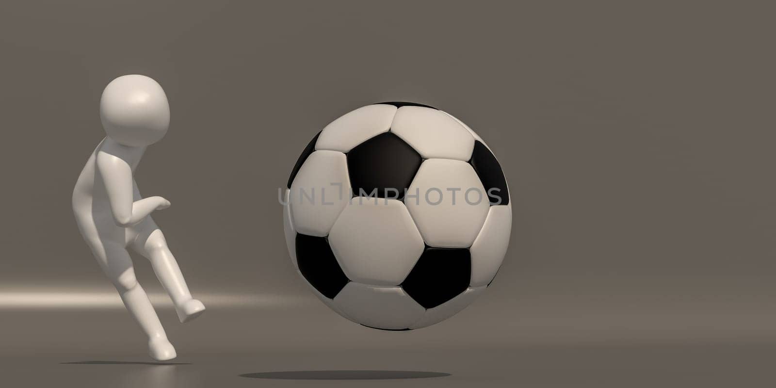 3d illustrator group of career symbols on a gray background, 3d rendering of the playing football. Includes a selection path.
