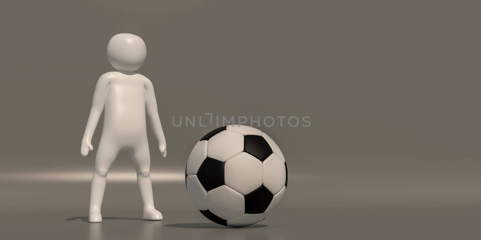 3d illustrator group of career symbols on a gray background, 3d rendering of the playing football. Includes a selection path.