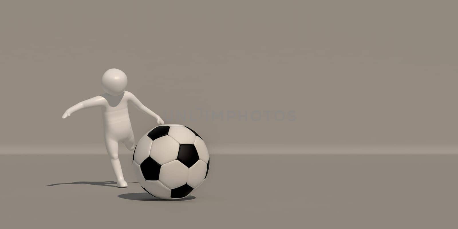 3d illustrator group of career symbols on a gray background, 3d rendering of the playing football. Includes a selection path.