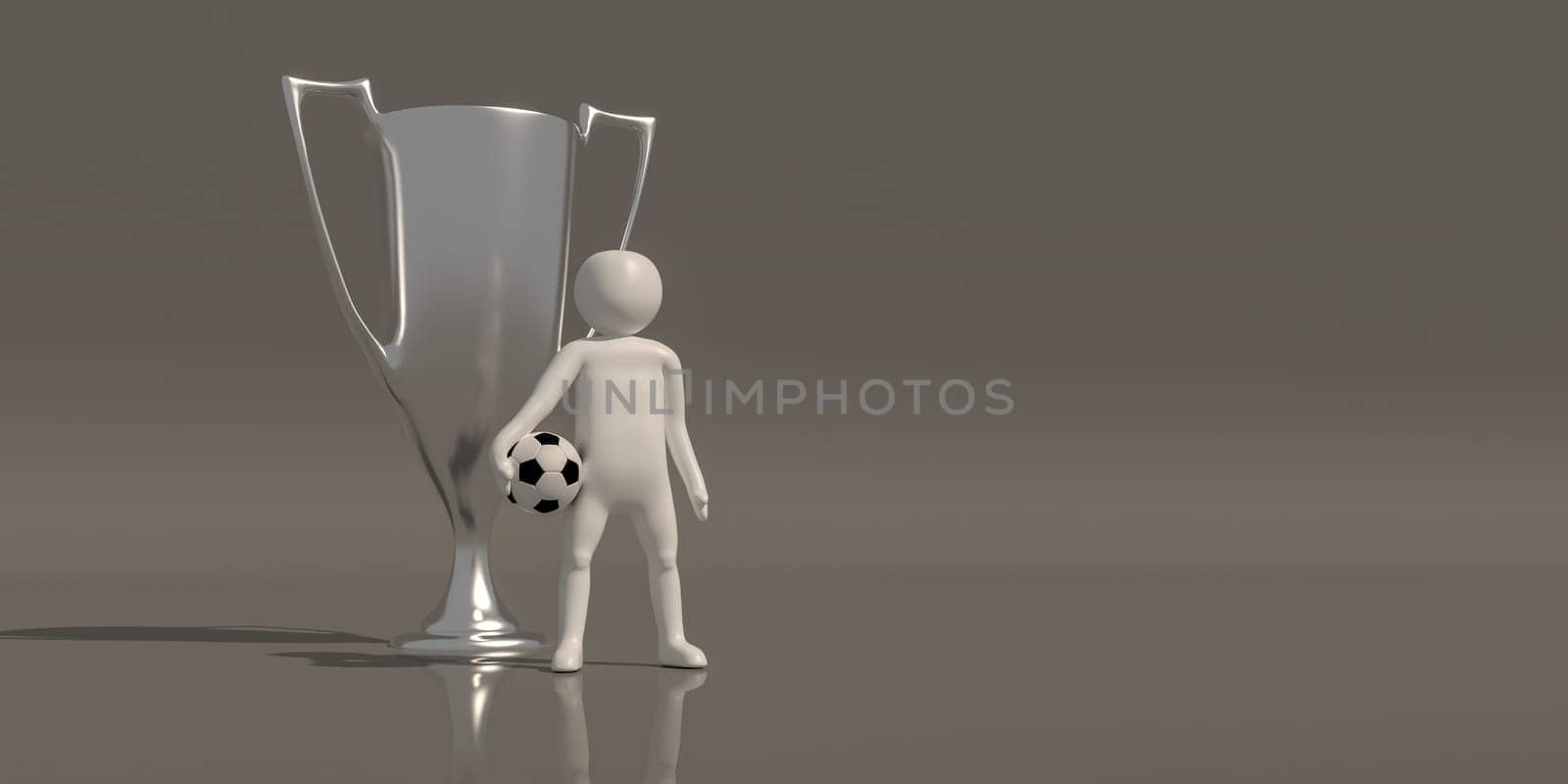 3d illustrator group of career symbols on a gray background, 3d rendering of the playing football. Includes a selection path.
