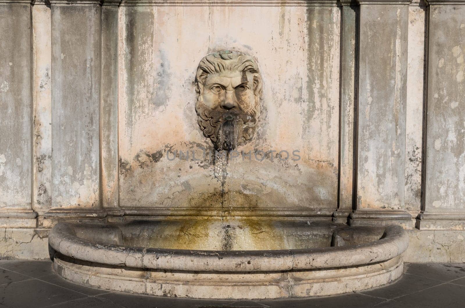 Fountain In The Courtyard Of The Vatican Museums, Rome, Italy