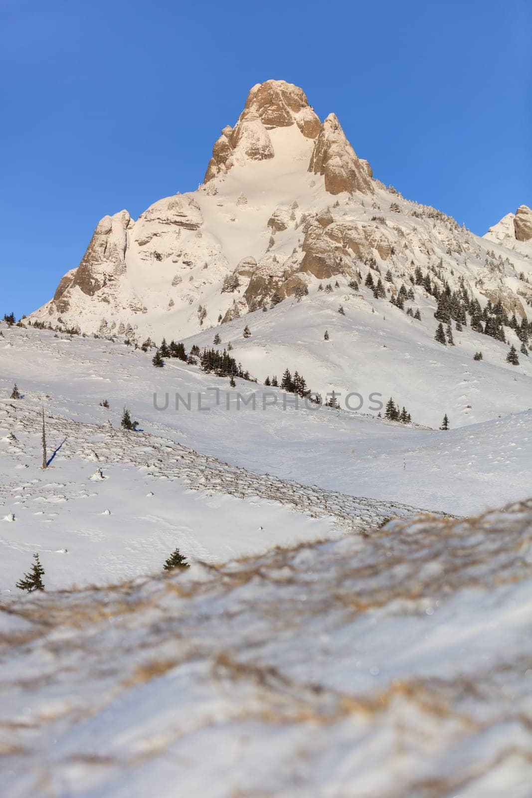 mountain landscape in winter, Ciucas Mountains, Romania