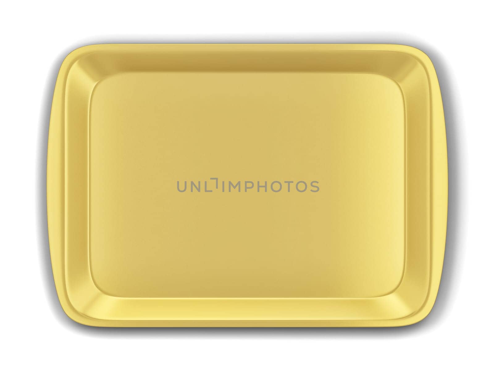 Blank plastic tray for food. 3d illustration isolated on white background