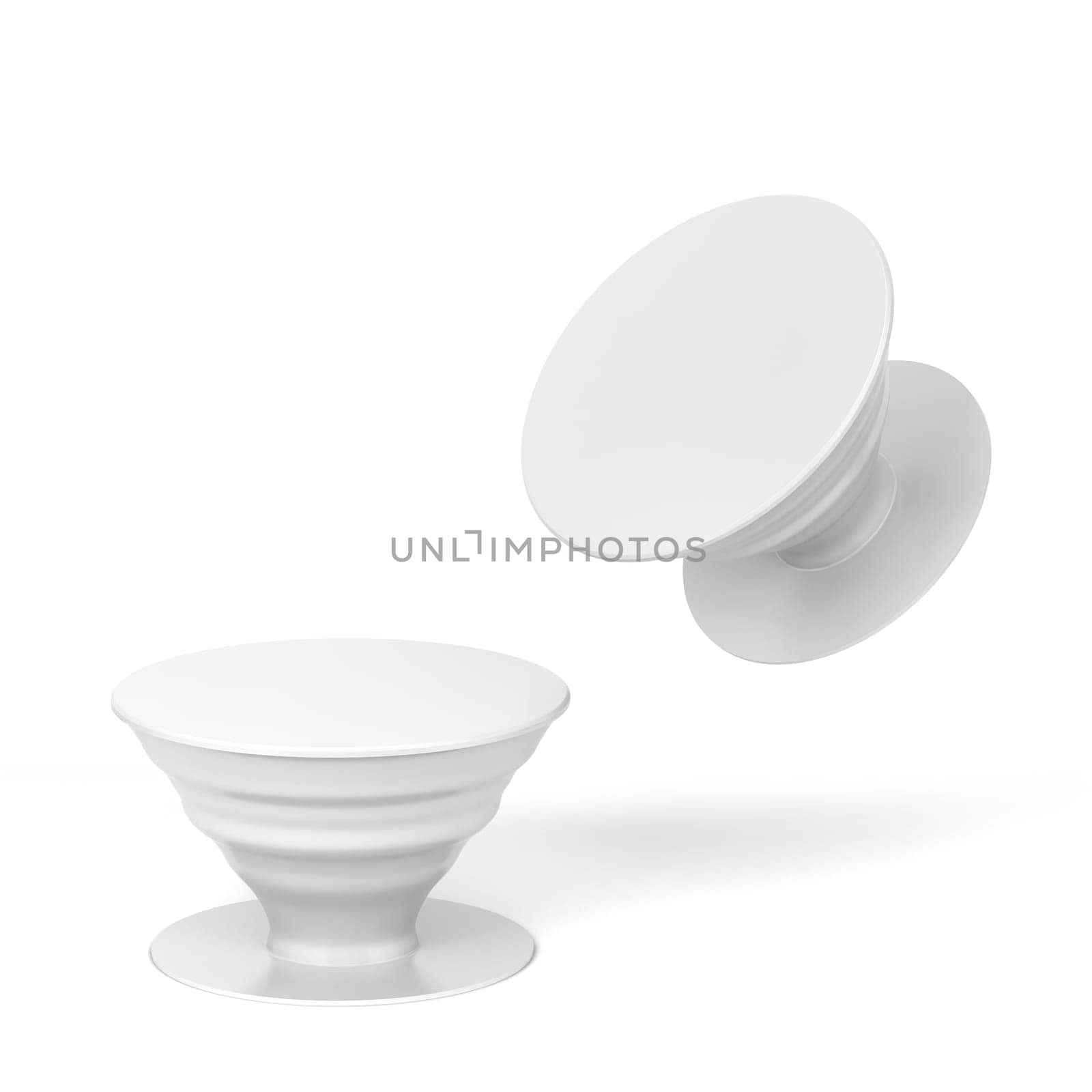 Blank telephone pop socket mockup. 3d illustration isolated on white background