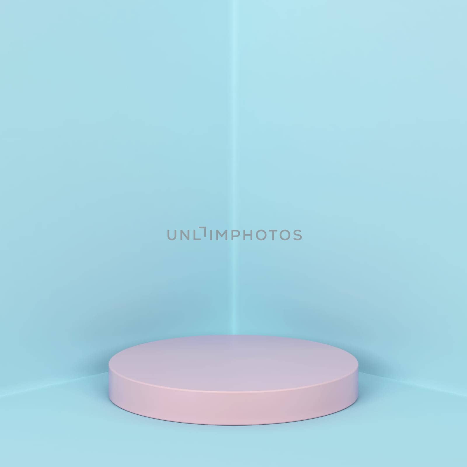 Simple podium. Showcase stand for your product. 3d illustration