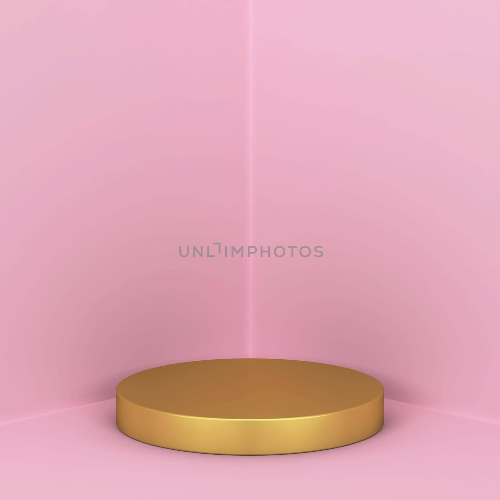Simple podium. Showcase stand for your product. 3d illustration