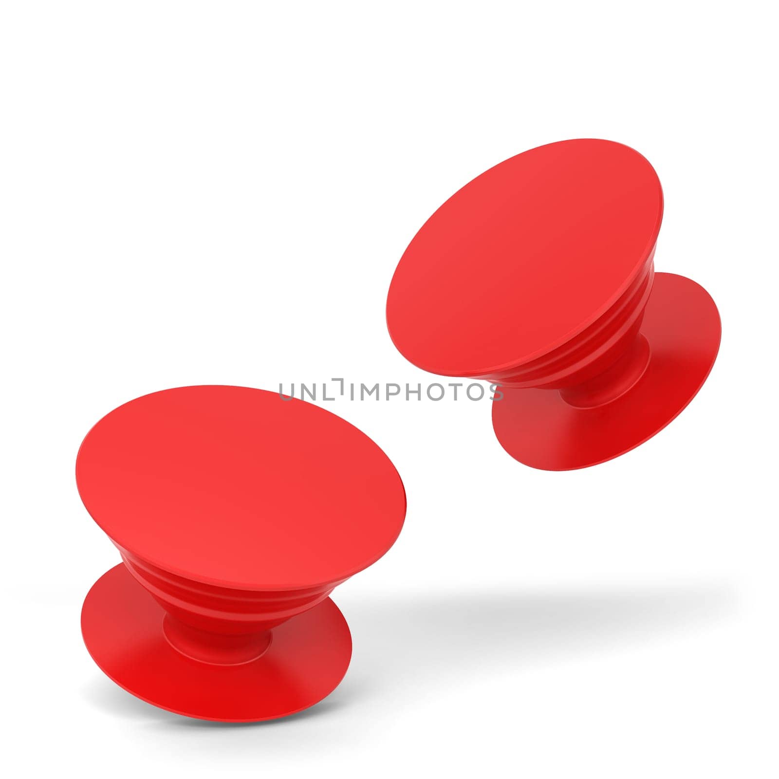 Blank telephone pop socket mockup. 3d illustration isolated on white background
