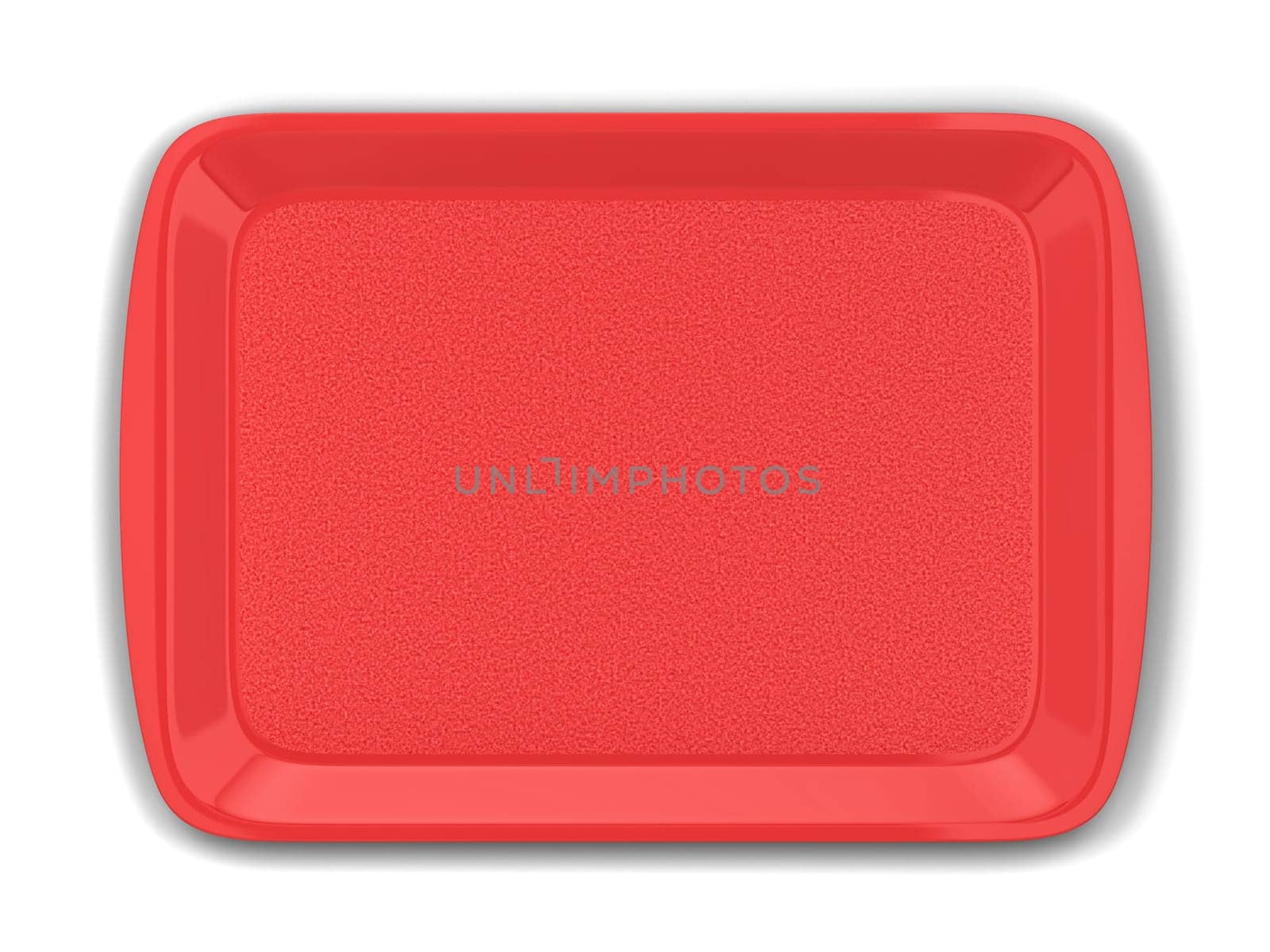Blank plastic tray for food. 3d illustration isolated on white background