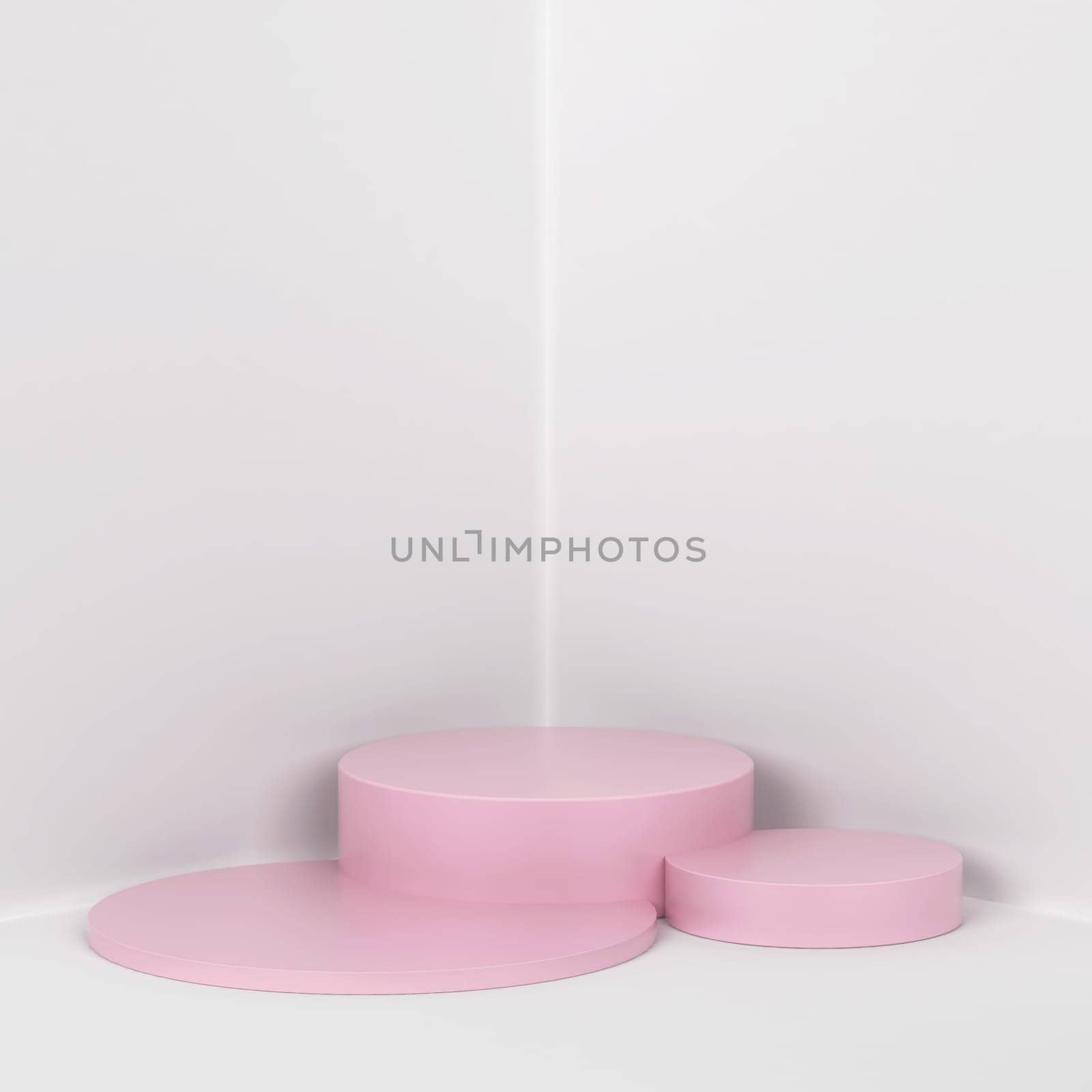Simple podium. Showcase stand for your product. 3d illustration