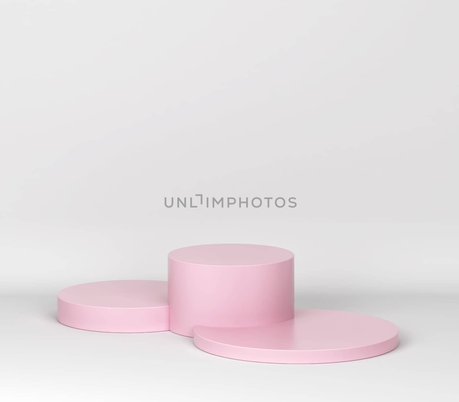 Simple podium. Showcase stand for your product. 3d illustration