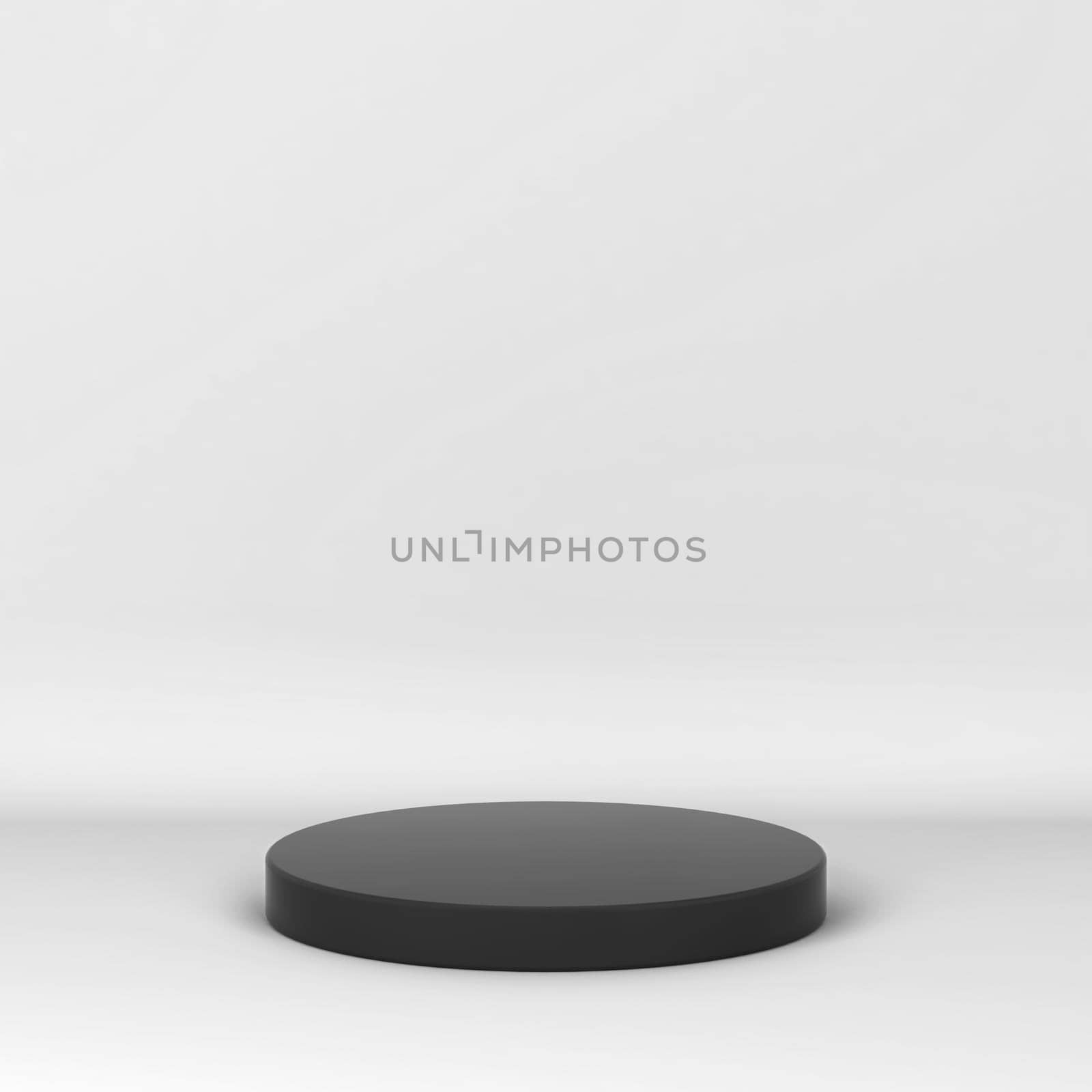 Simple podium. Showcase stand for your product. 3d illustration