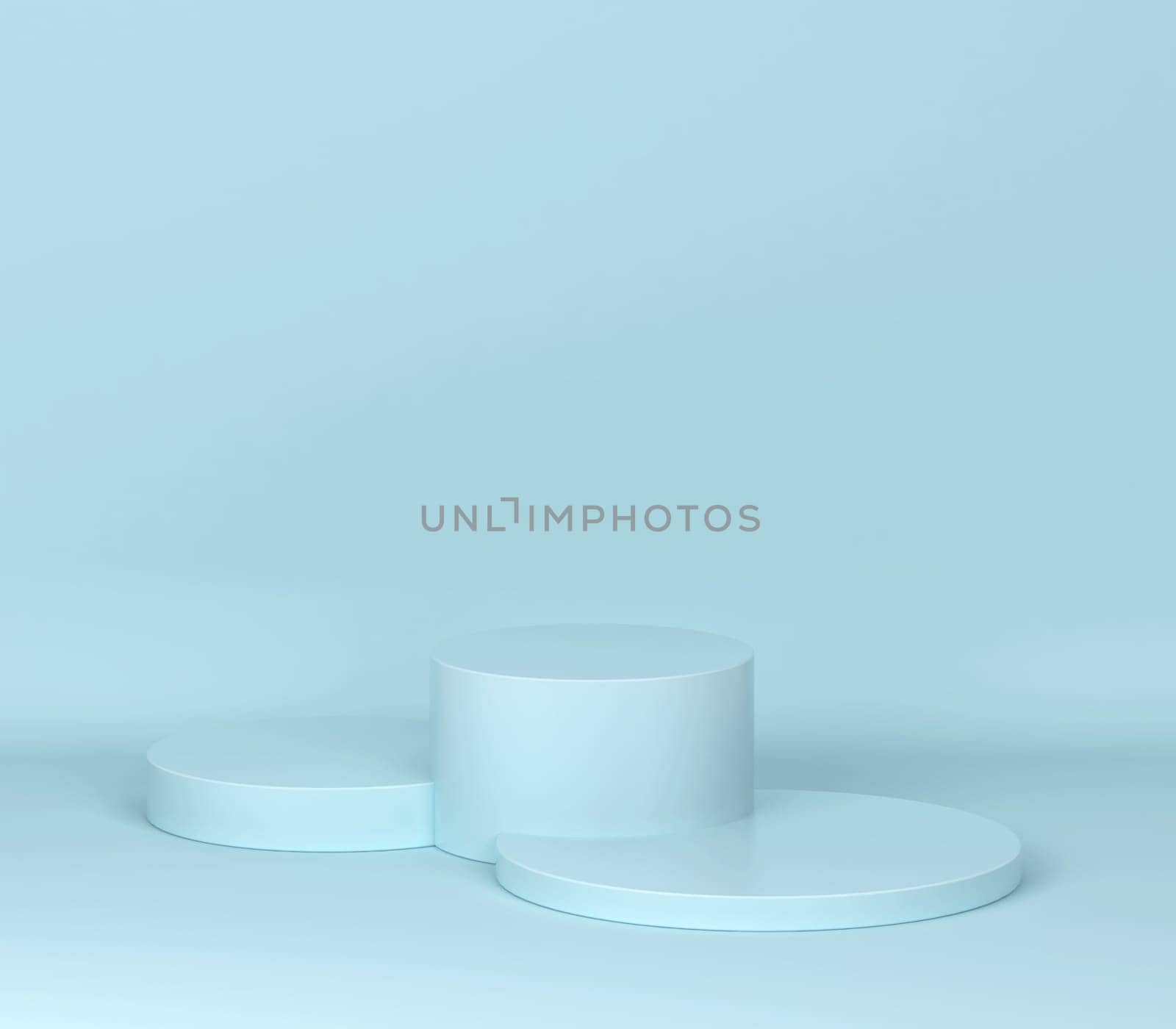 Simple podium. Showcase stand for your product. 3d illustration