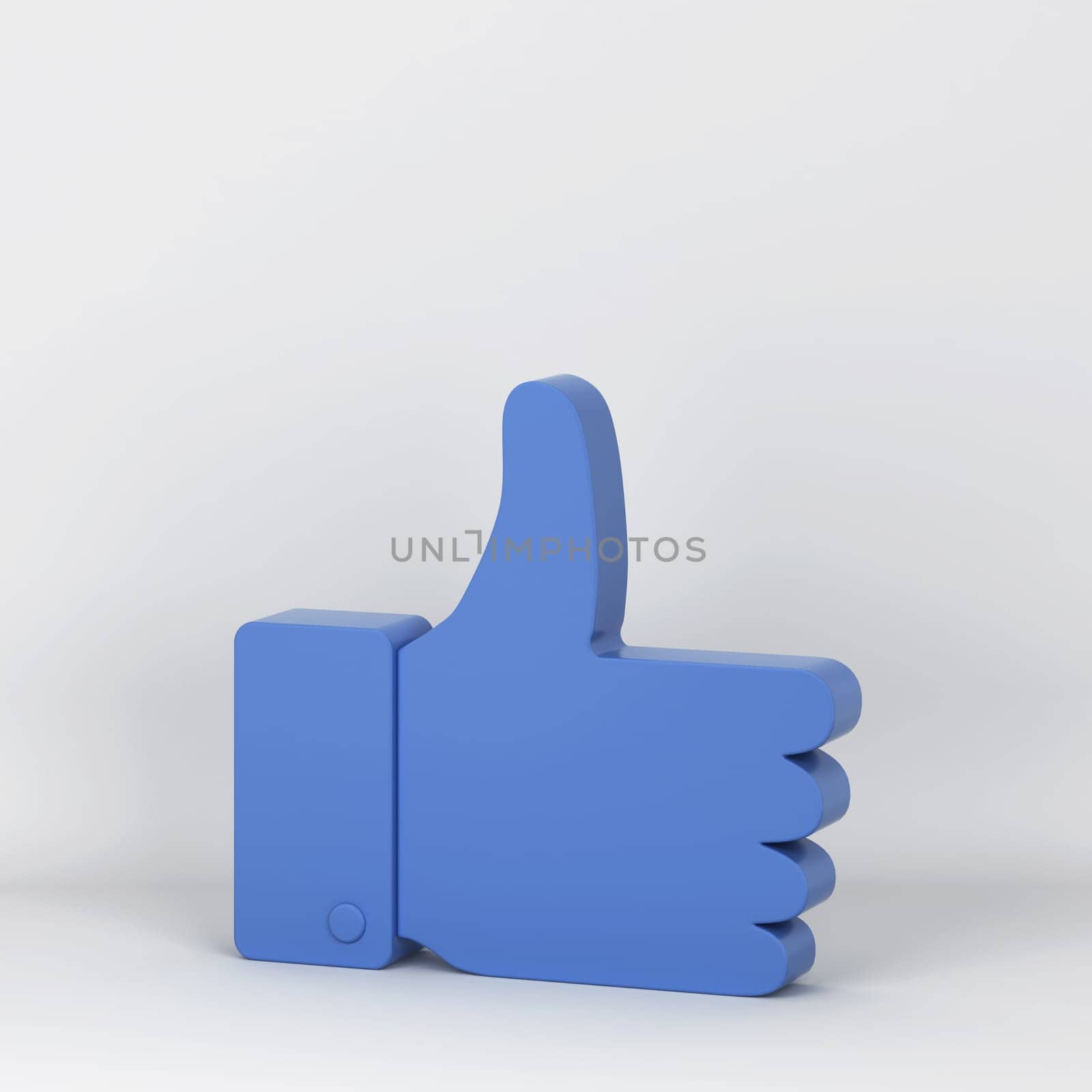 Like thumb up symbol. 3d illustration on gray background