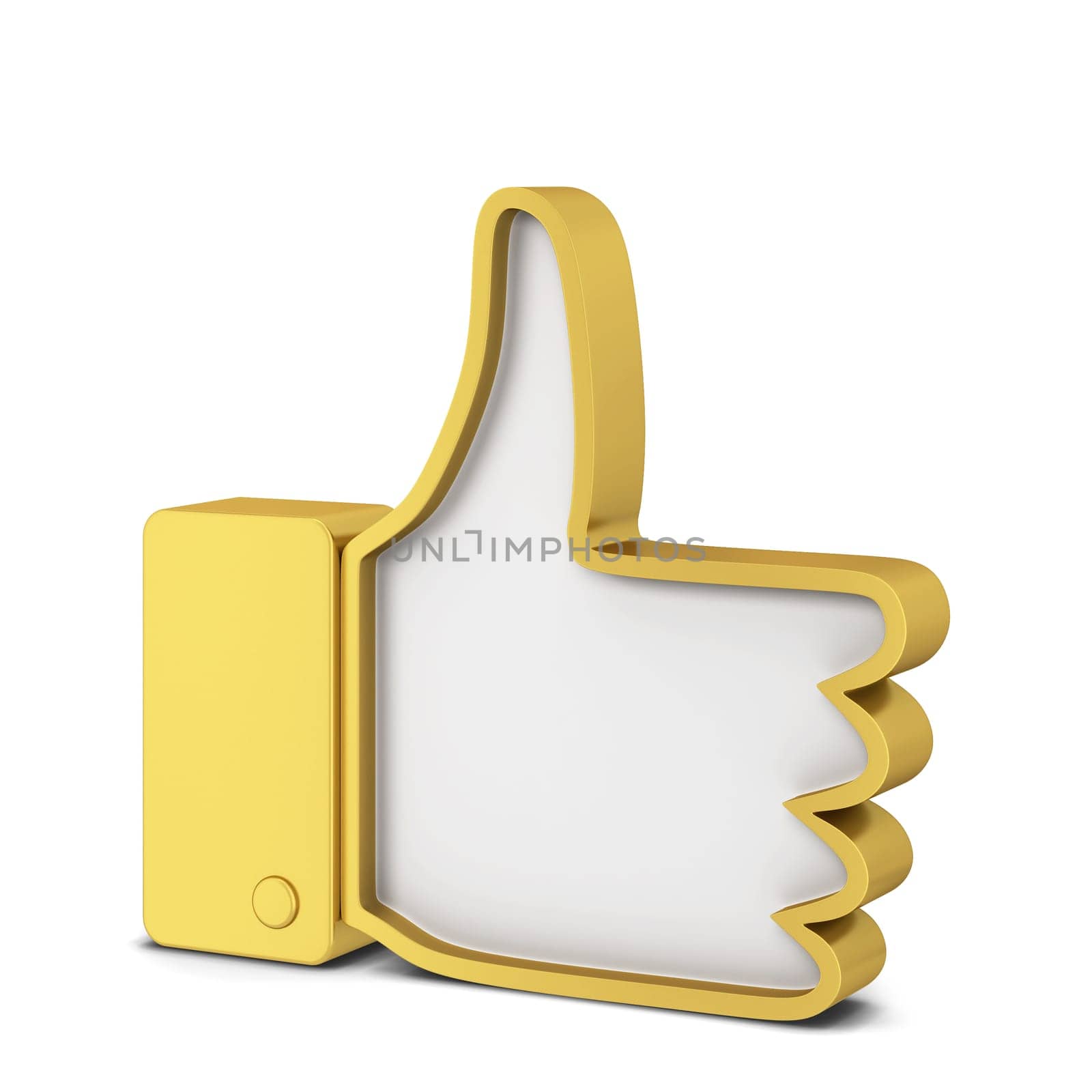 Like thumb up social network symbol. 3d illustration isolated on white background