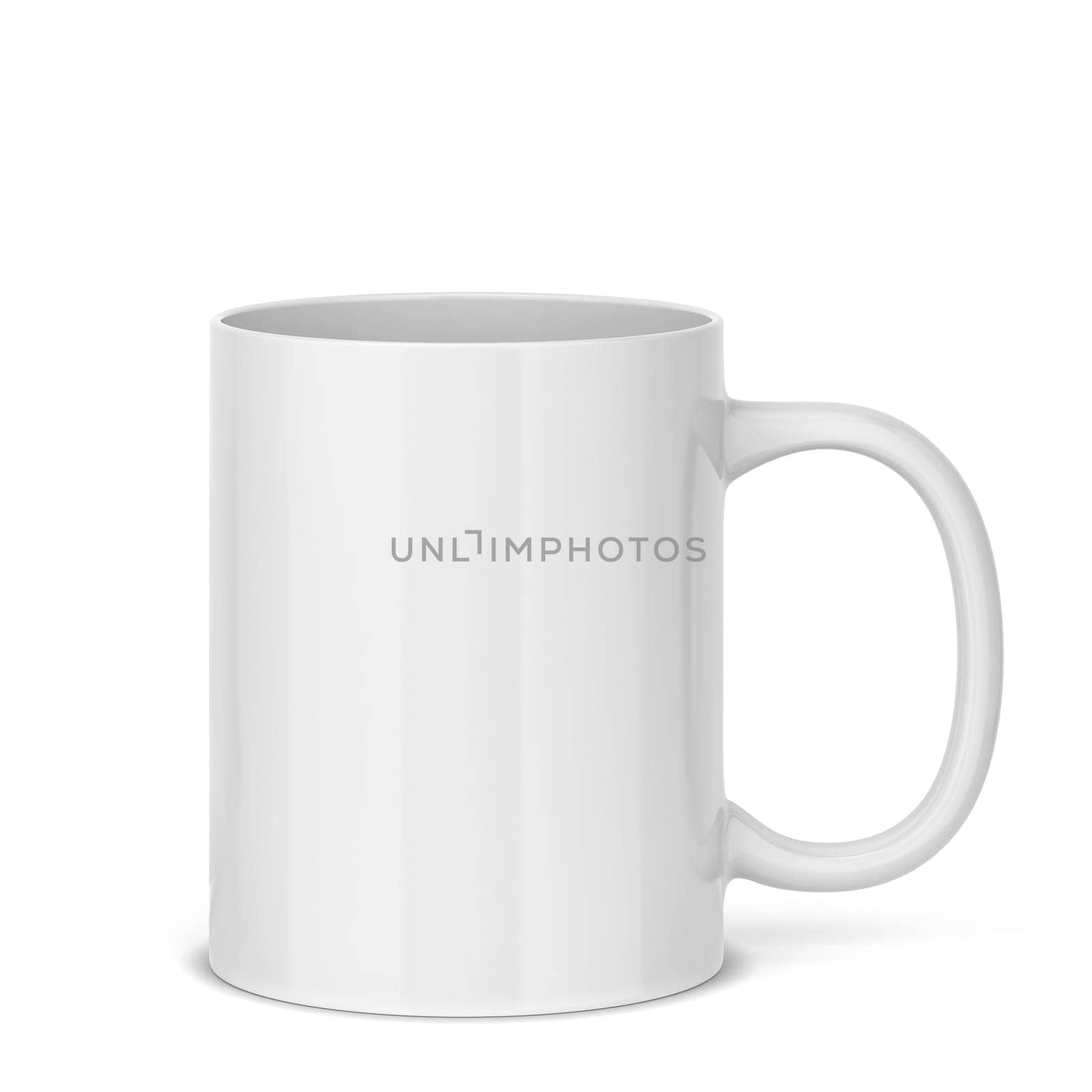 Blank mug for hot drinks. 3d illustration isolated on white background