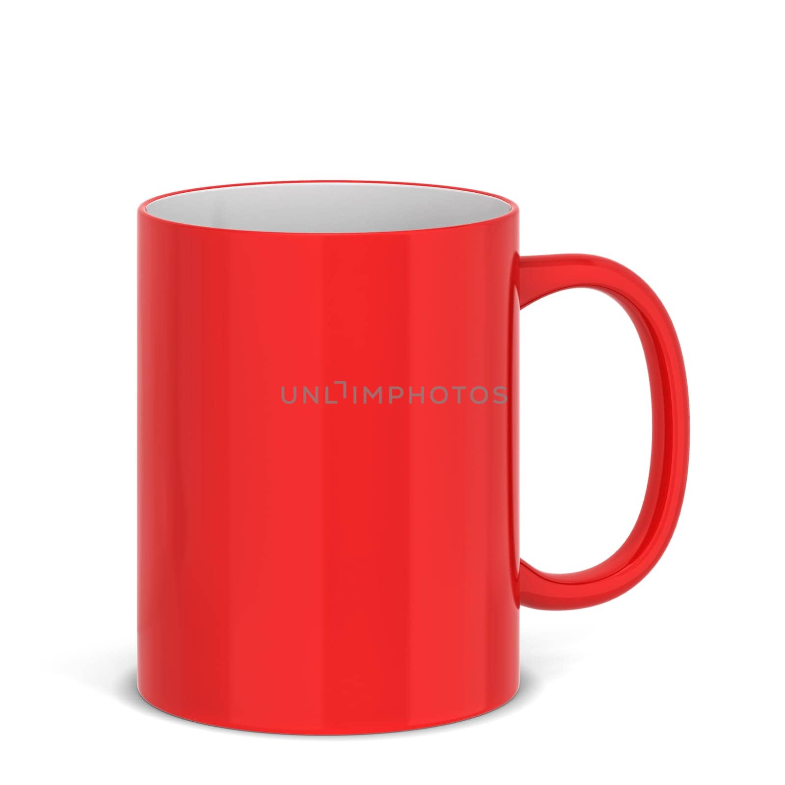 Blank mug for hot drinks. 3d illustration isolated on white background