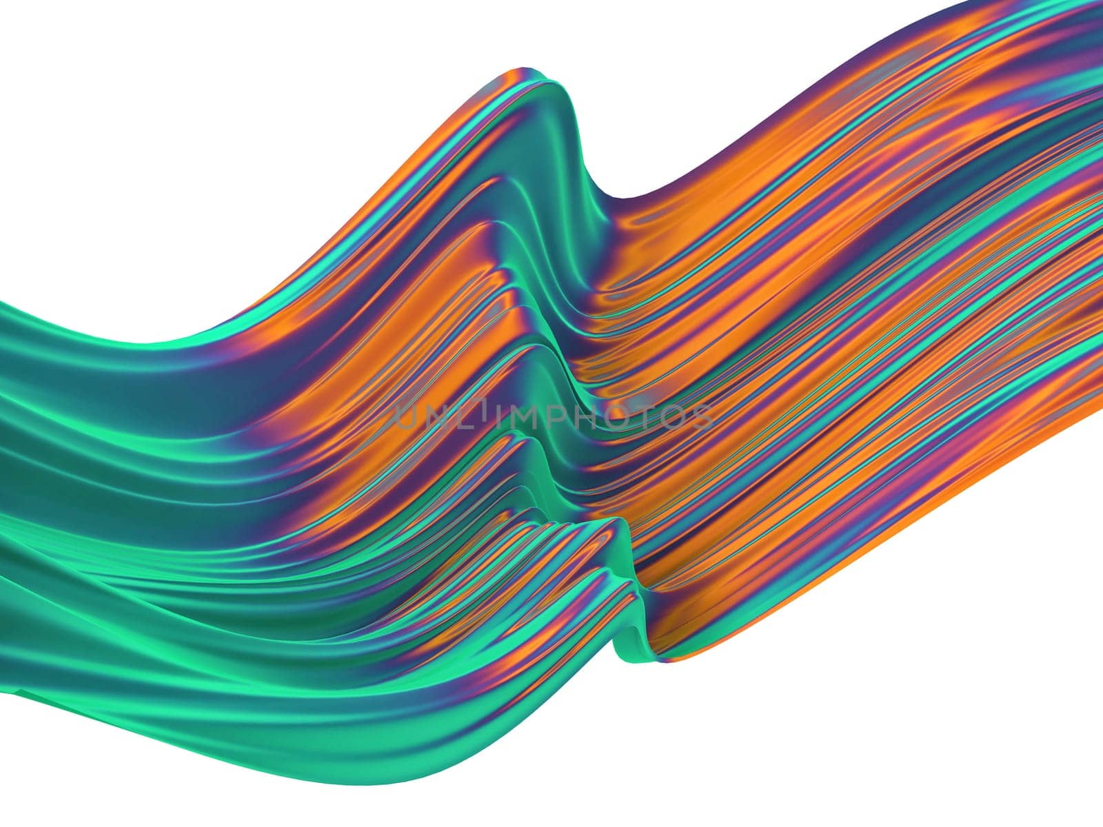 Abstract colorful ribbon shape. 3d illustration isolated on white background