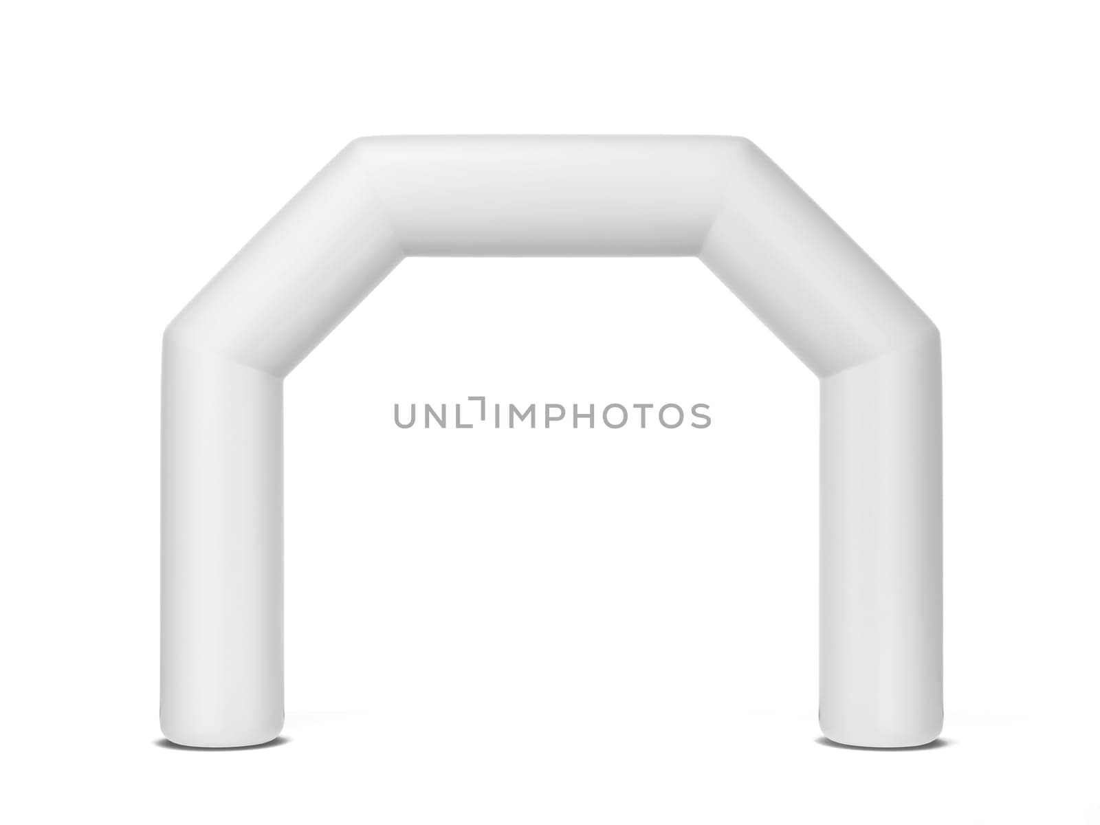 Inflatable promotion arch mock up. 3d illustration isolated on white background