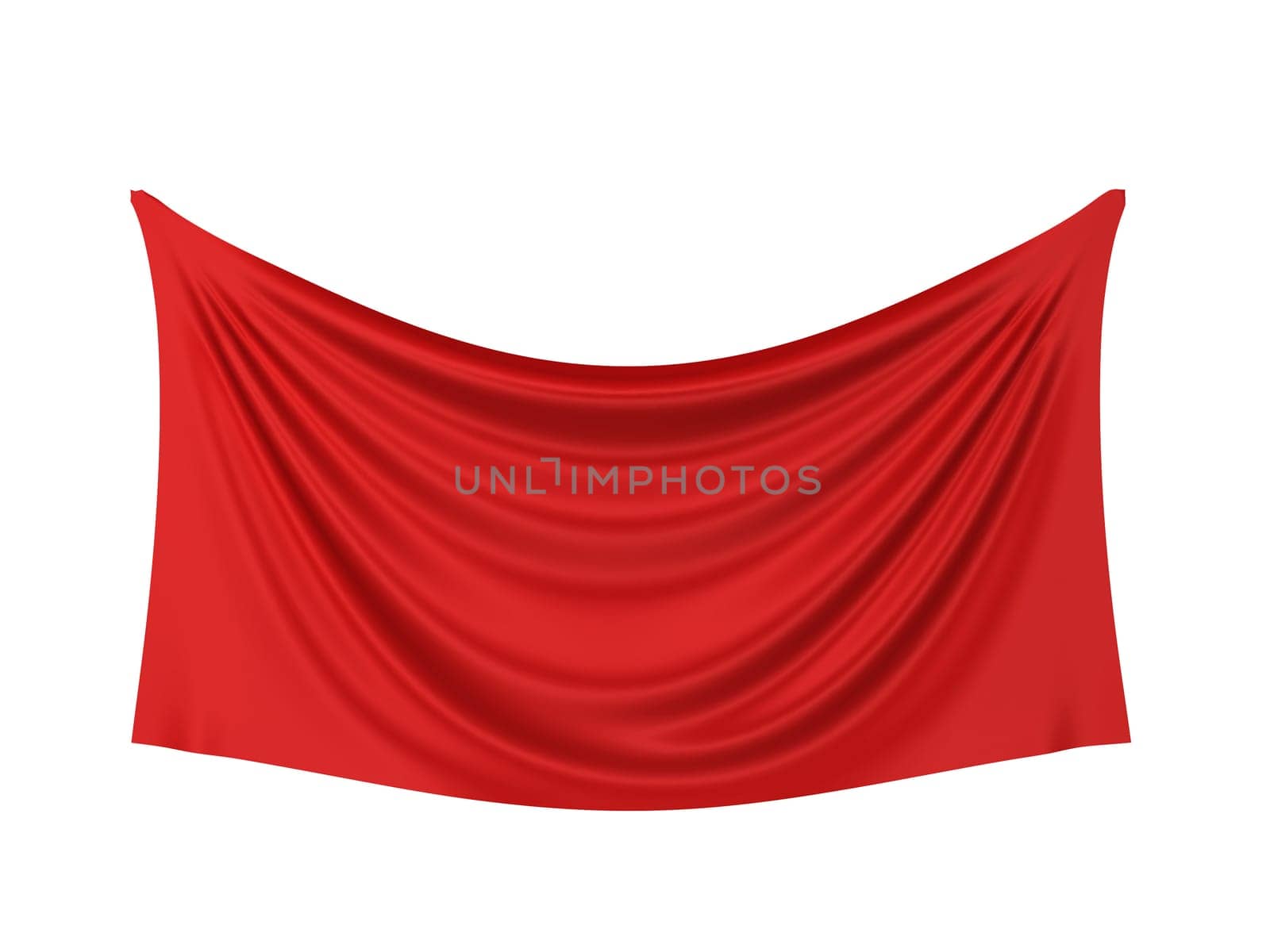 Blank cloth banner. 3d illustration isolated on white background
