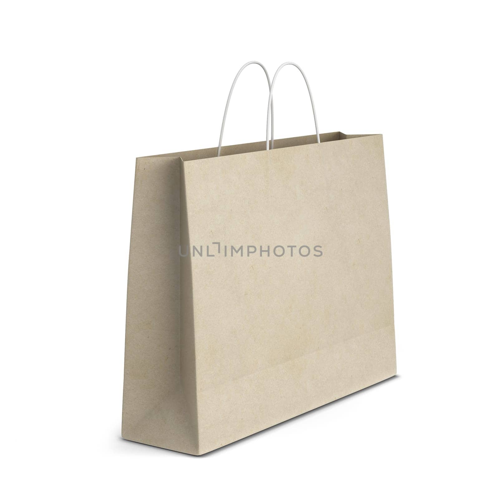 Blank shopping bag mockup. 3d illustration isolated on white background