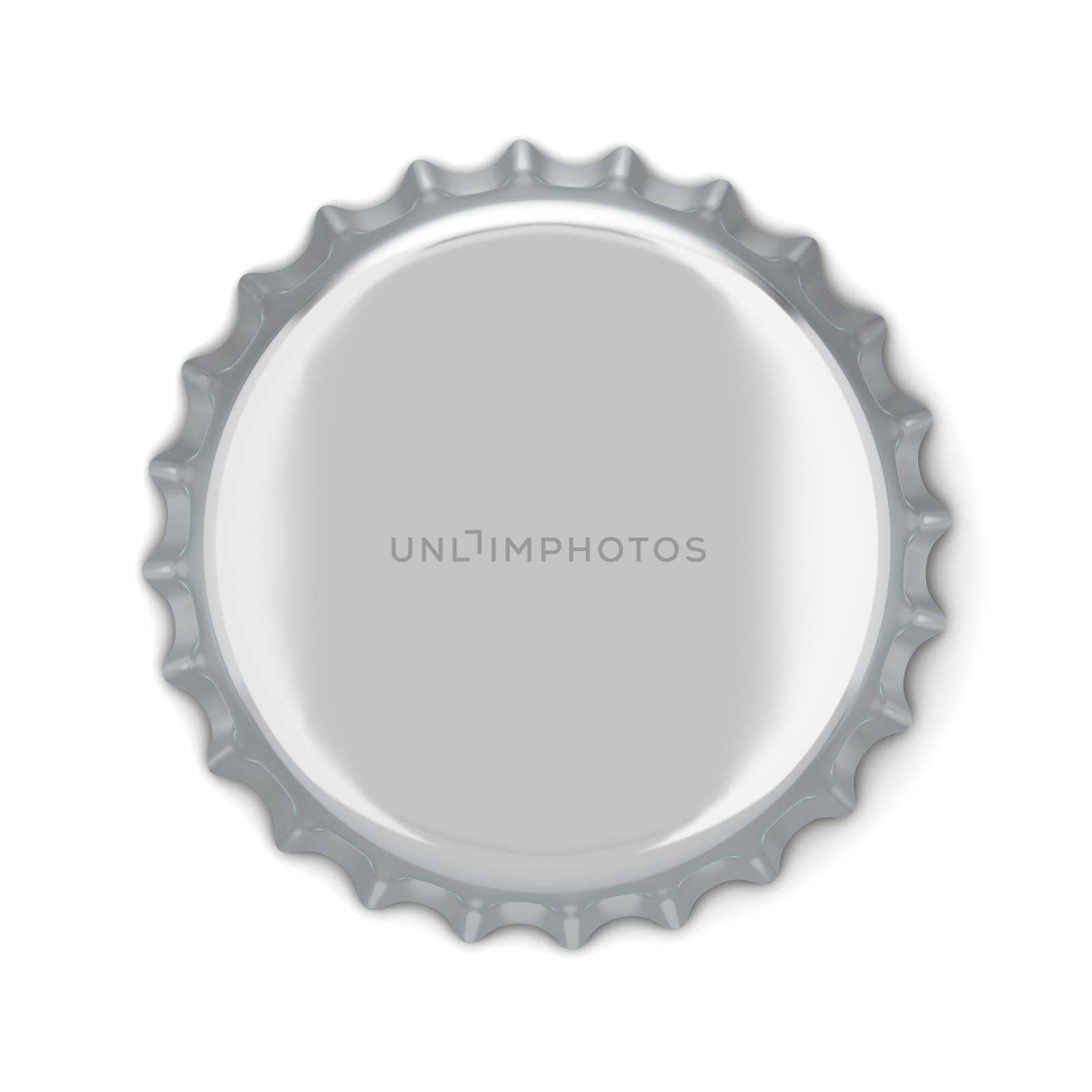 Blank bottle cap. 3d illustration isolated on white background