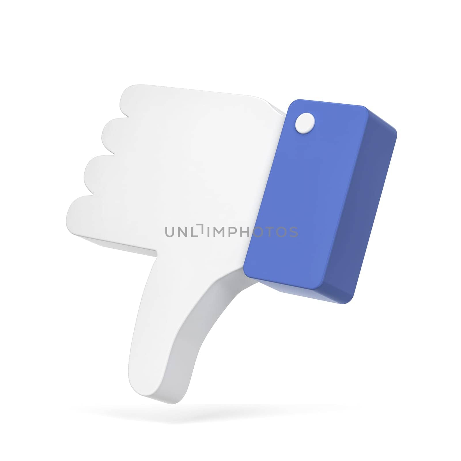 Dislike thumb down social network symbol. 3d illustration isolated on white background