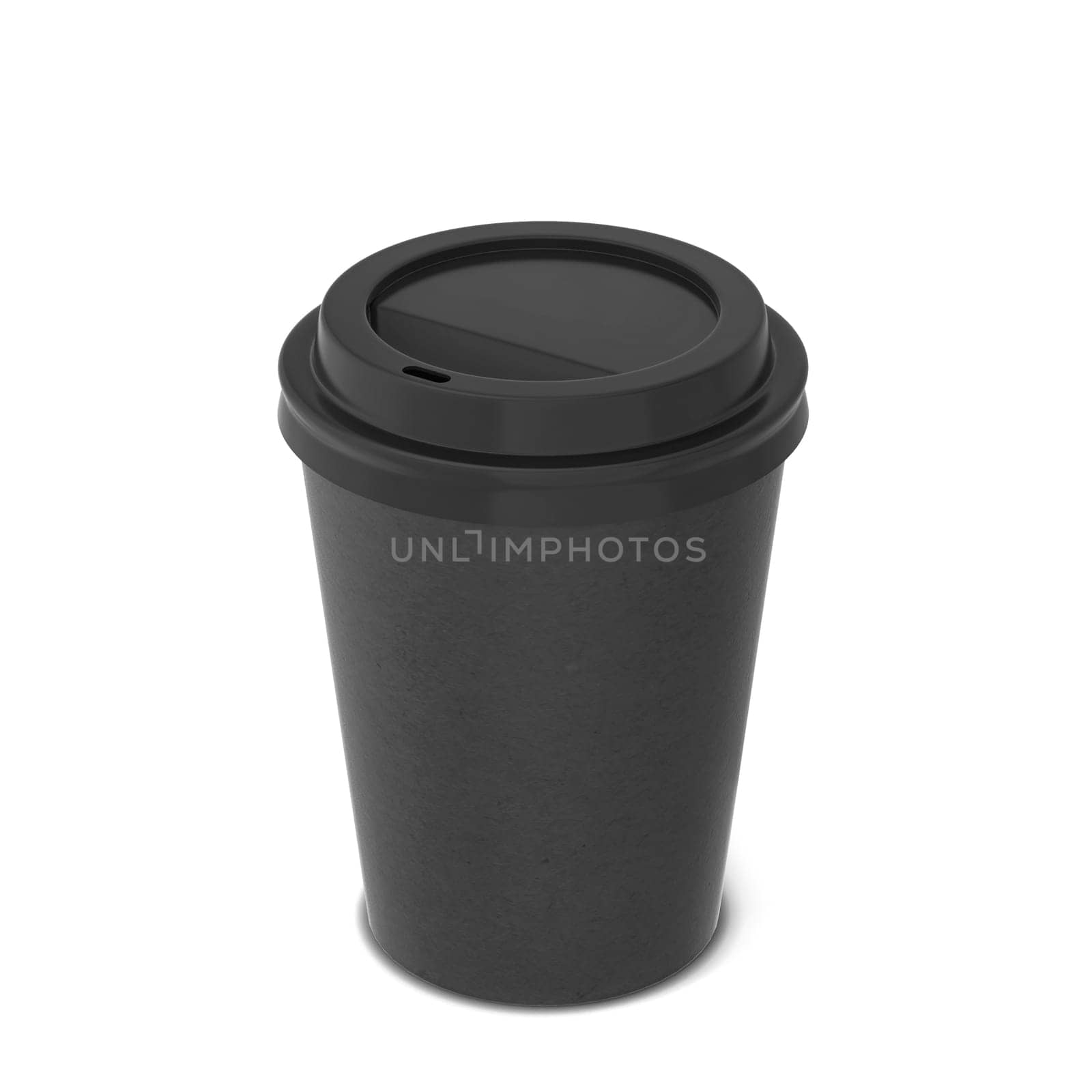 Blank paper coffee cup mock up. 3d illustration isolated on white background