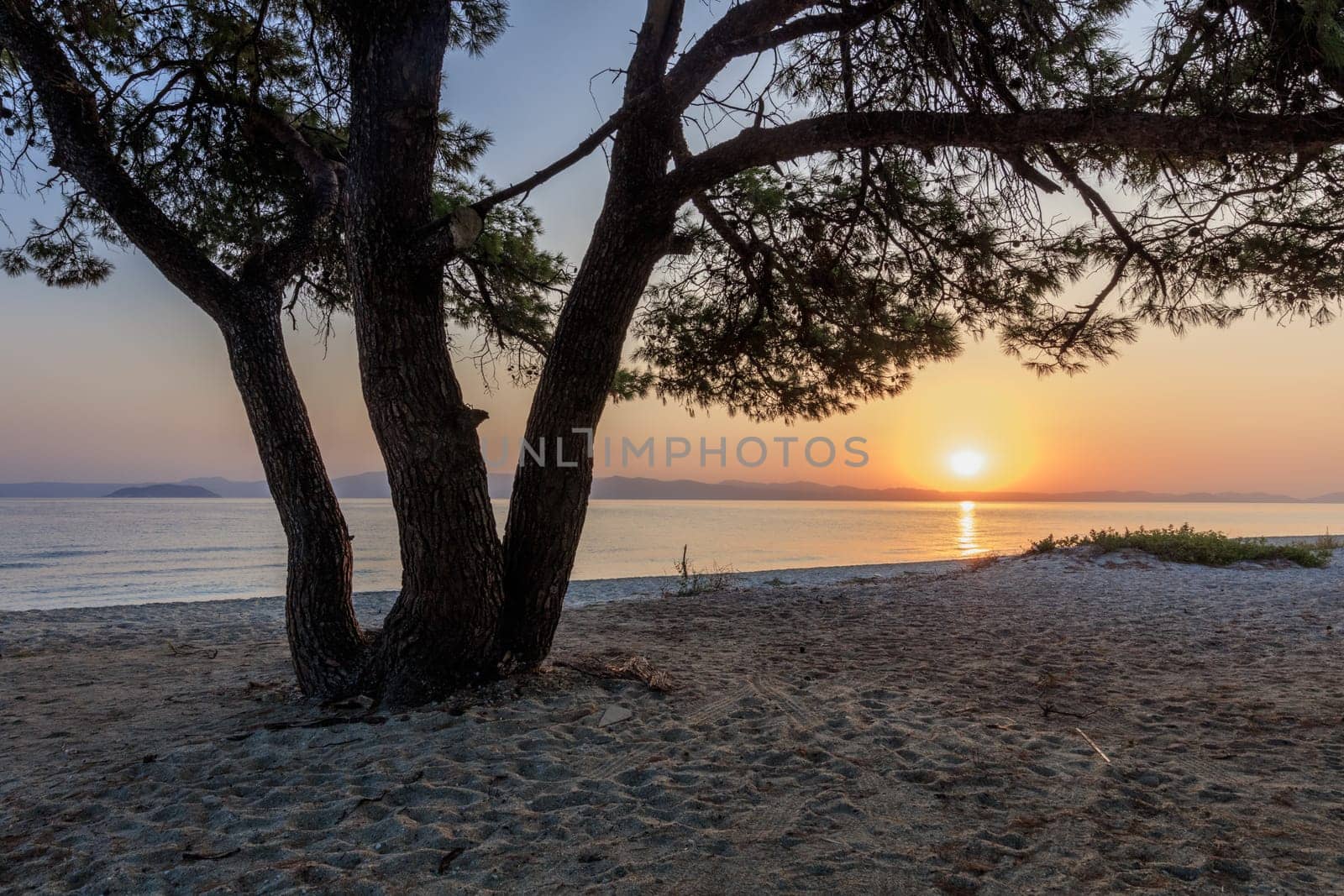 Paragga beach near Glarokavos beach in Kassandra peninsula. Halkidiki, Greece