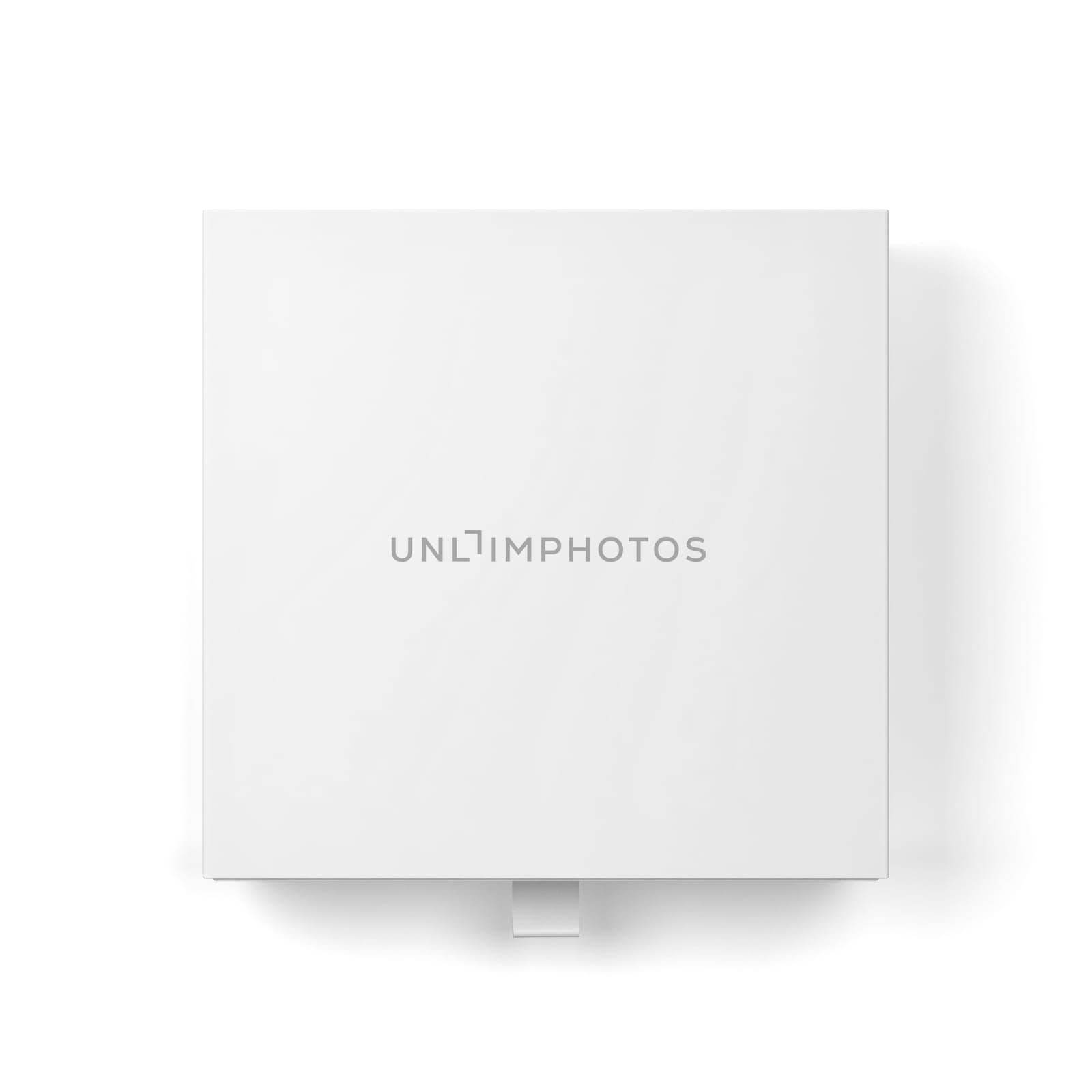 Blank drawer type box mockup. 3d illustration isolated on white background