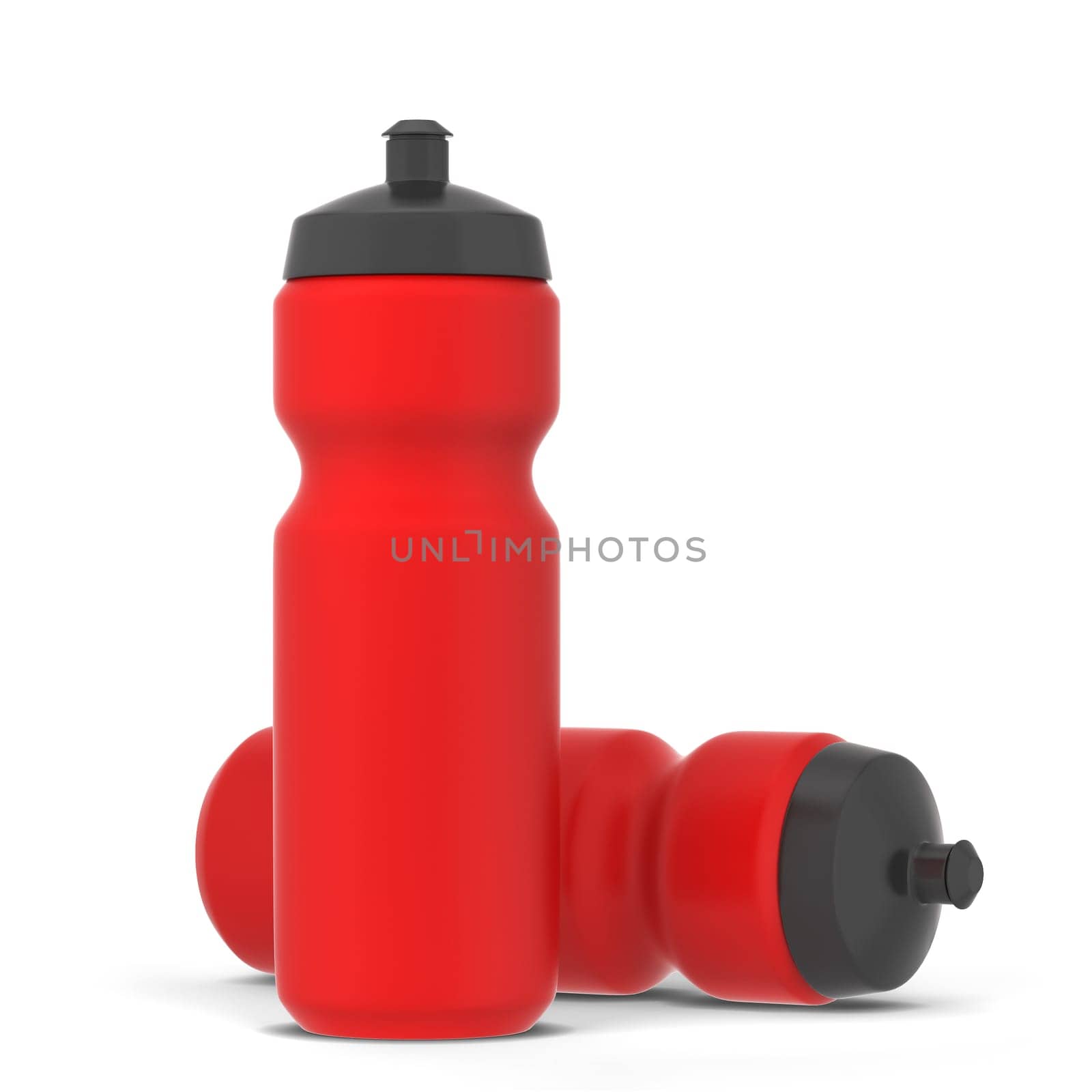 Plastic sport bottle for water and other drinks. 3d illustration isolated on white background