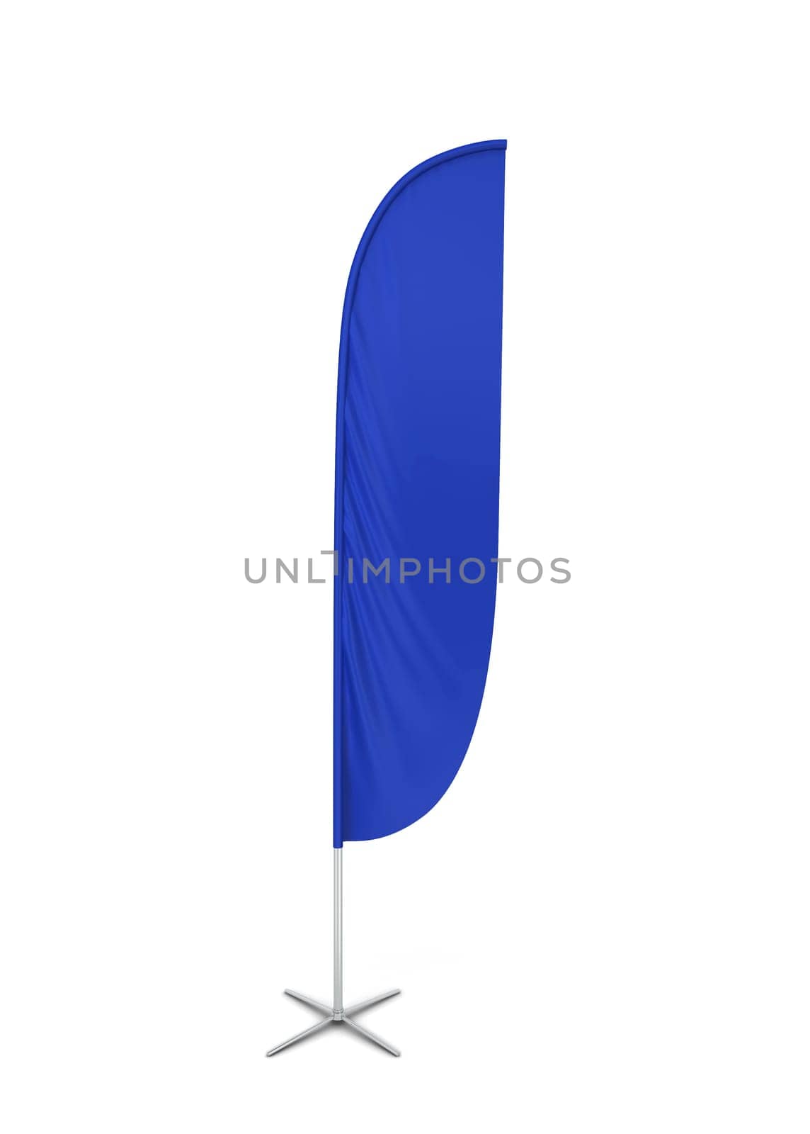 Blank feather flag banner. 3d illustration isolated on white background