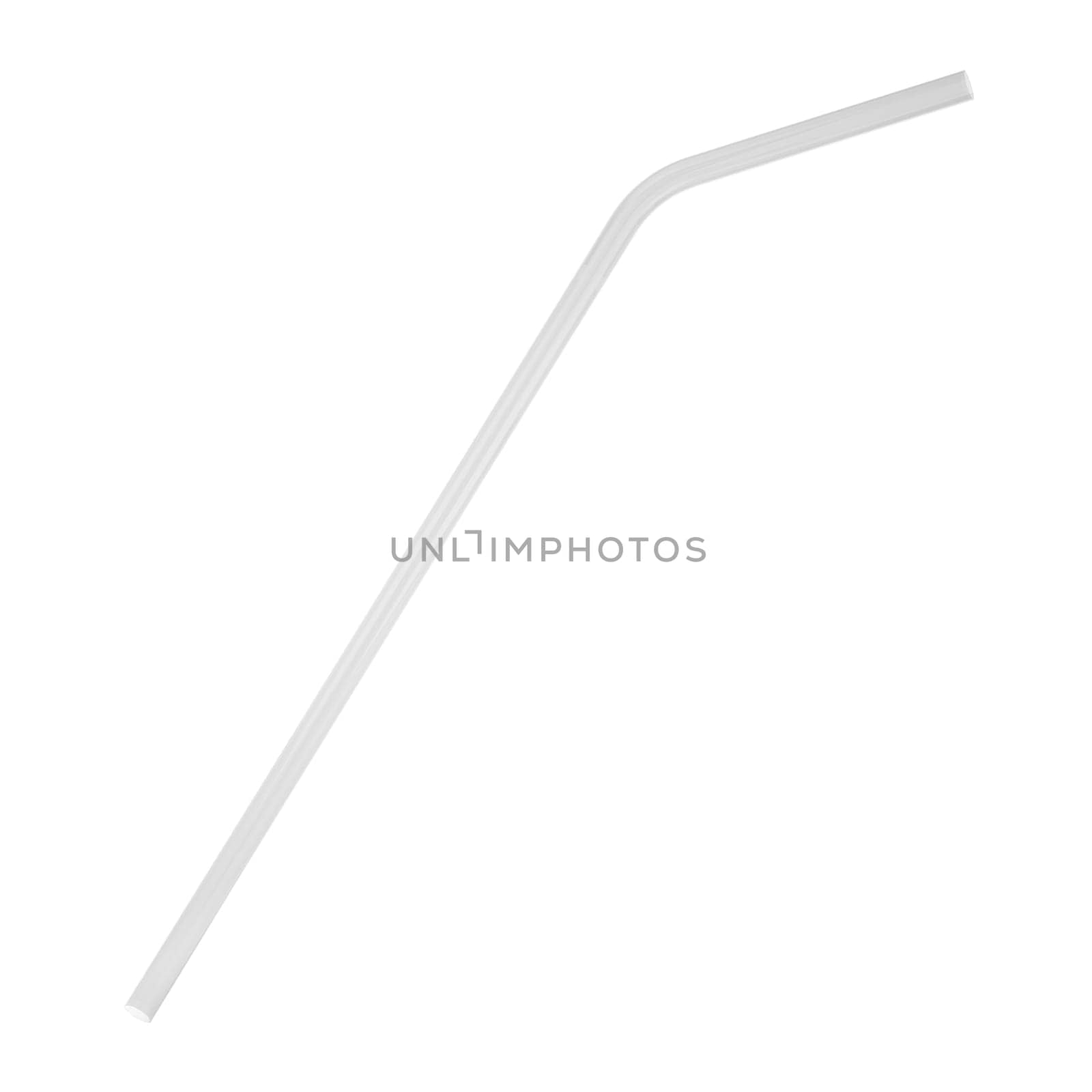 Glass straw to use instead of plastic one. 3d illustration isolated on white background