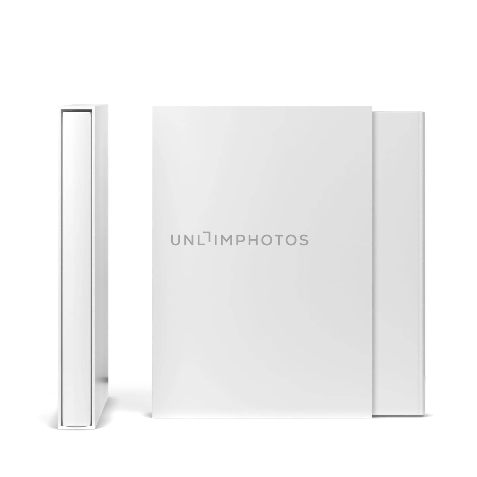 Book in a slipcase cover mockup. 3d illustration isolated on white background