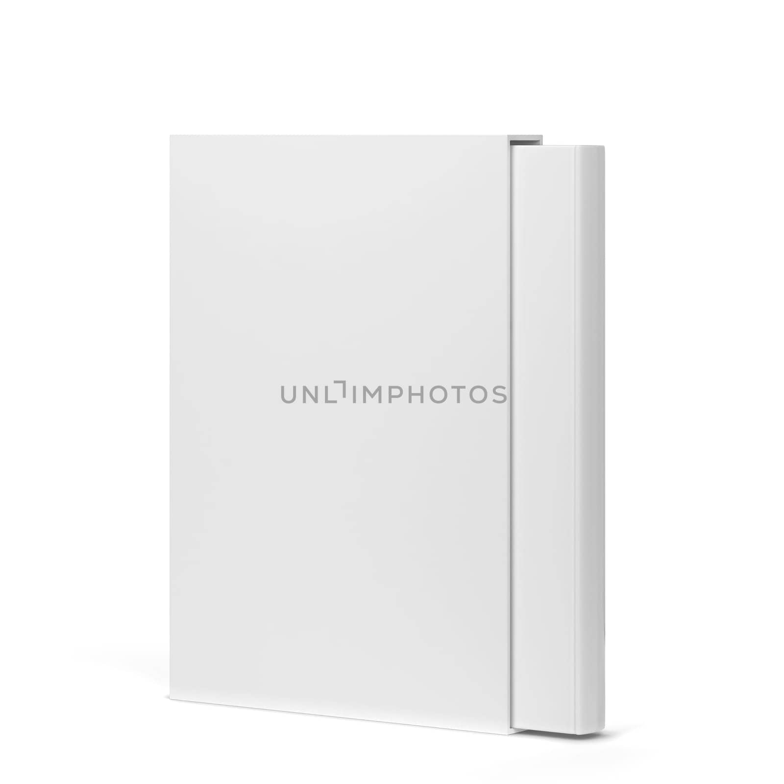 Book in a slipcase cover mockup. 3d illustration isolated on white background