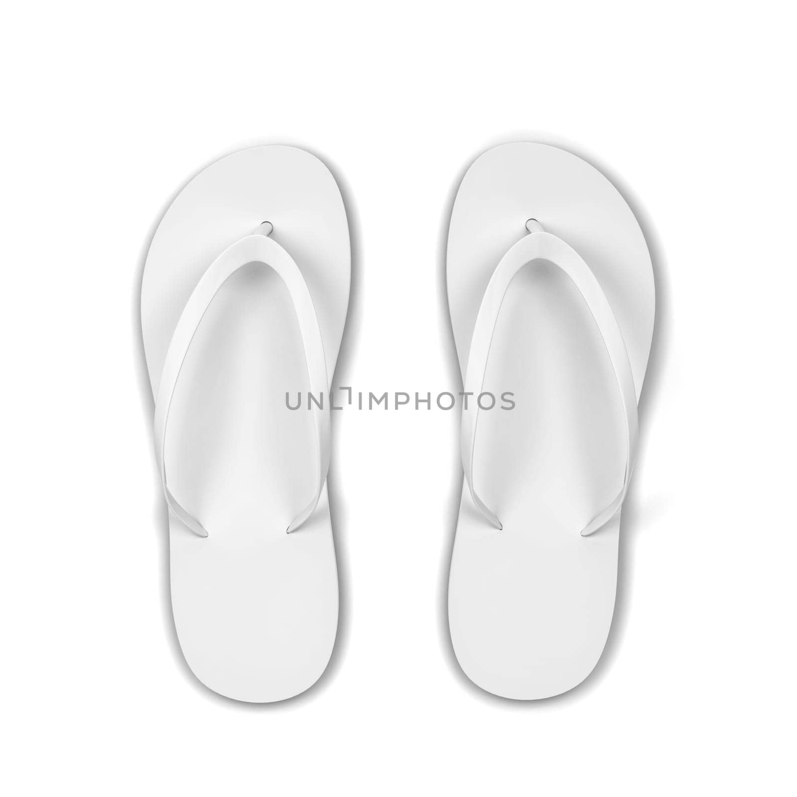 Pair of blank flip flops. 3d illustration isolated on white background