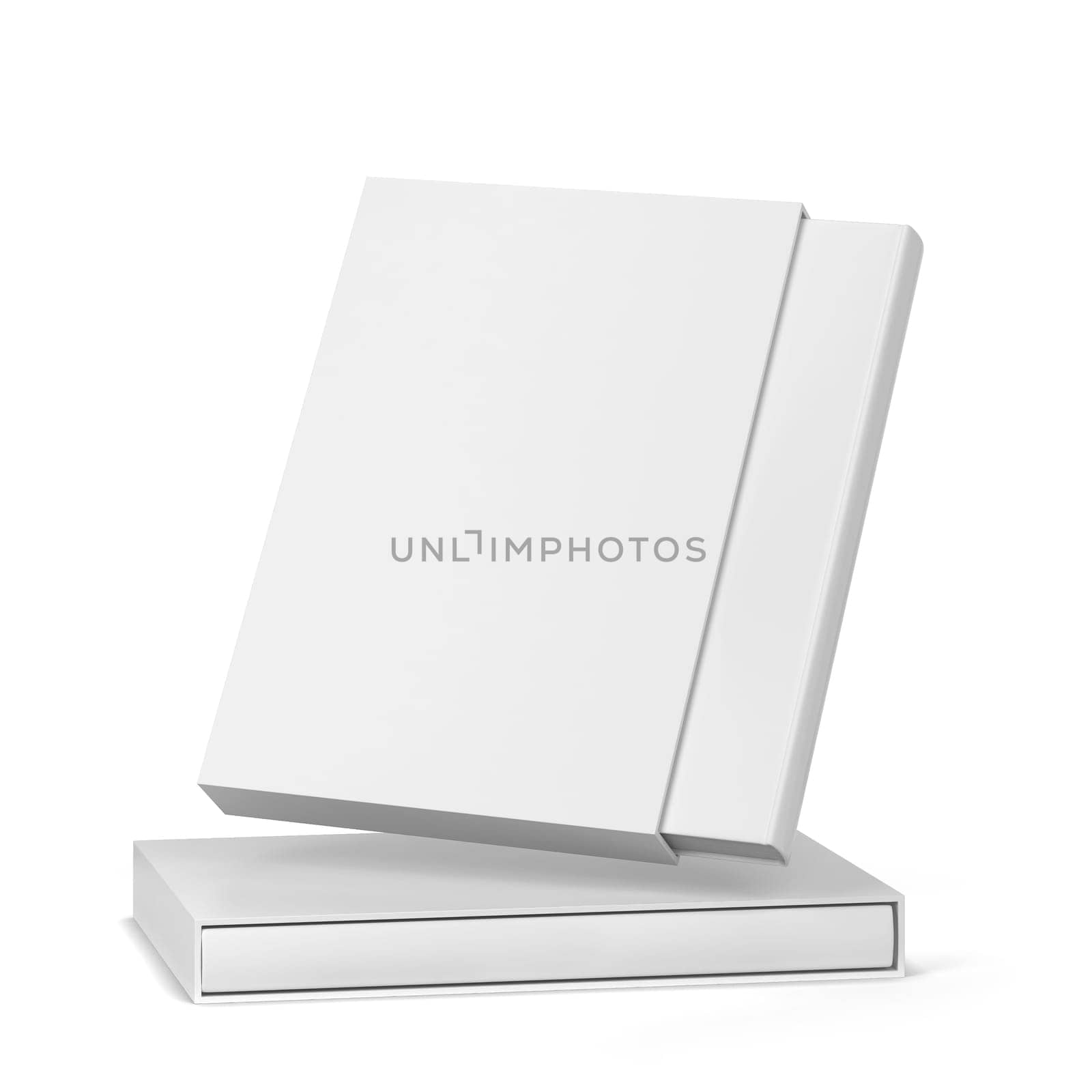 Book in a slipcase cover mockup. 3d illustration isolated on white background