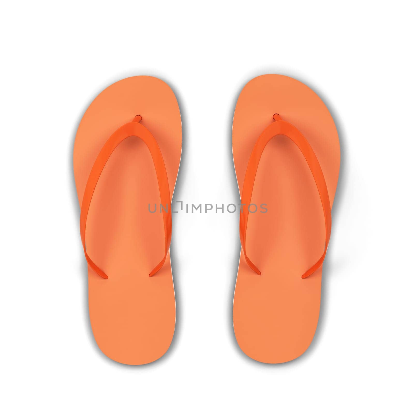 Pair of blank flip flops. 3d illustration isolated on white background