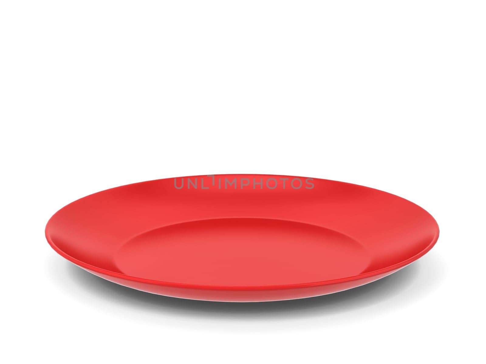 Empty plate. 3d illustration isolated on white background