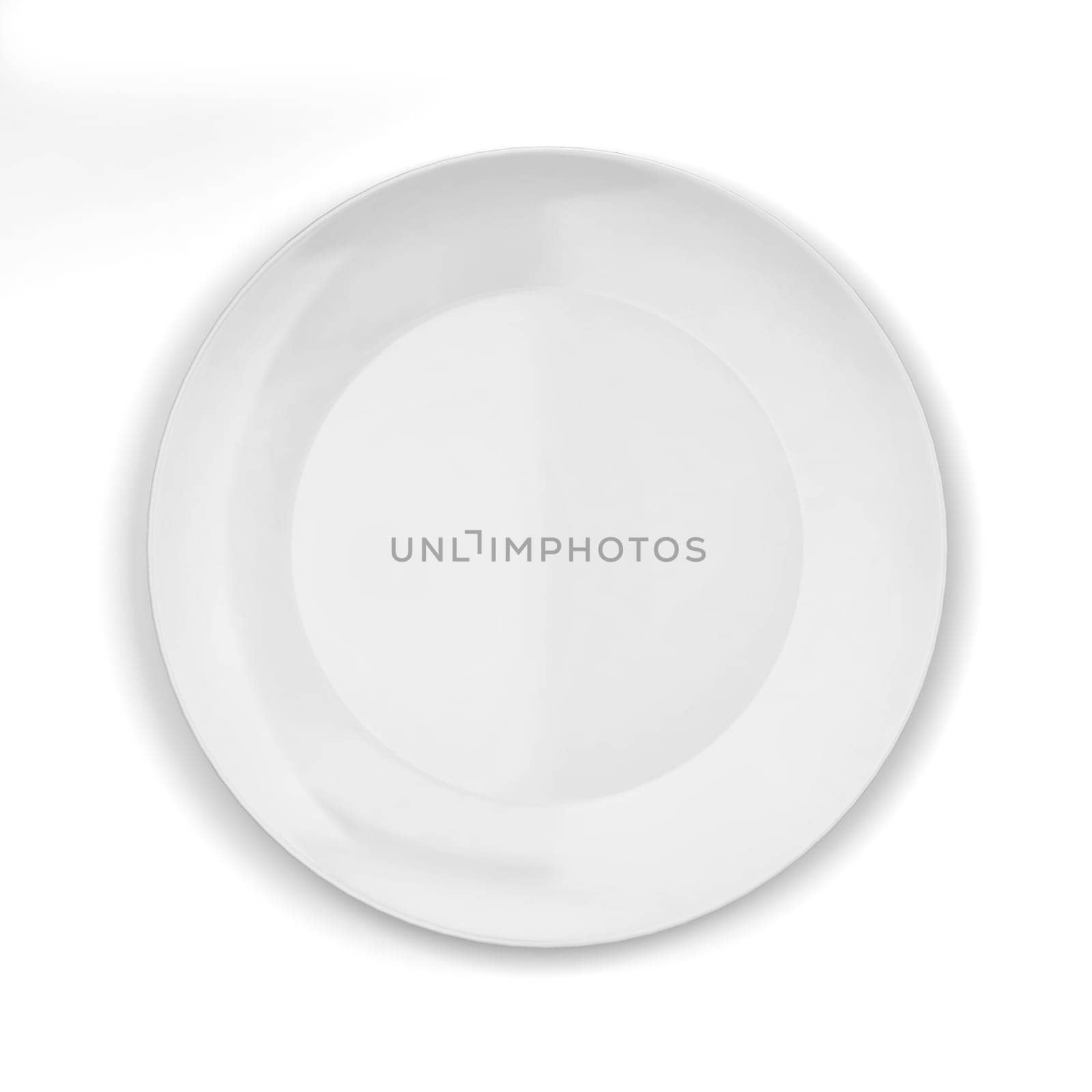 Empty plate. 3d illustration isolated on white background