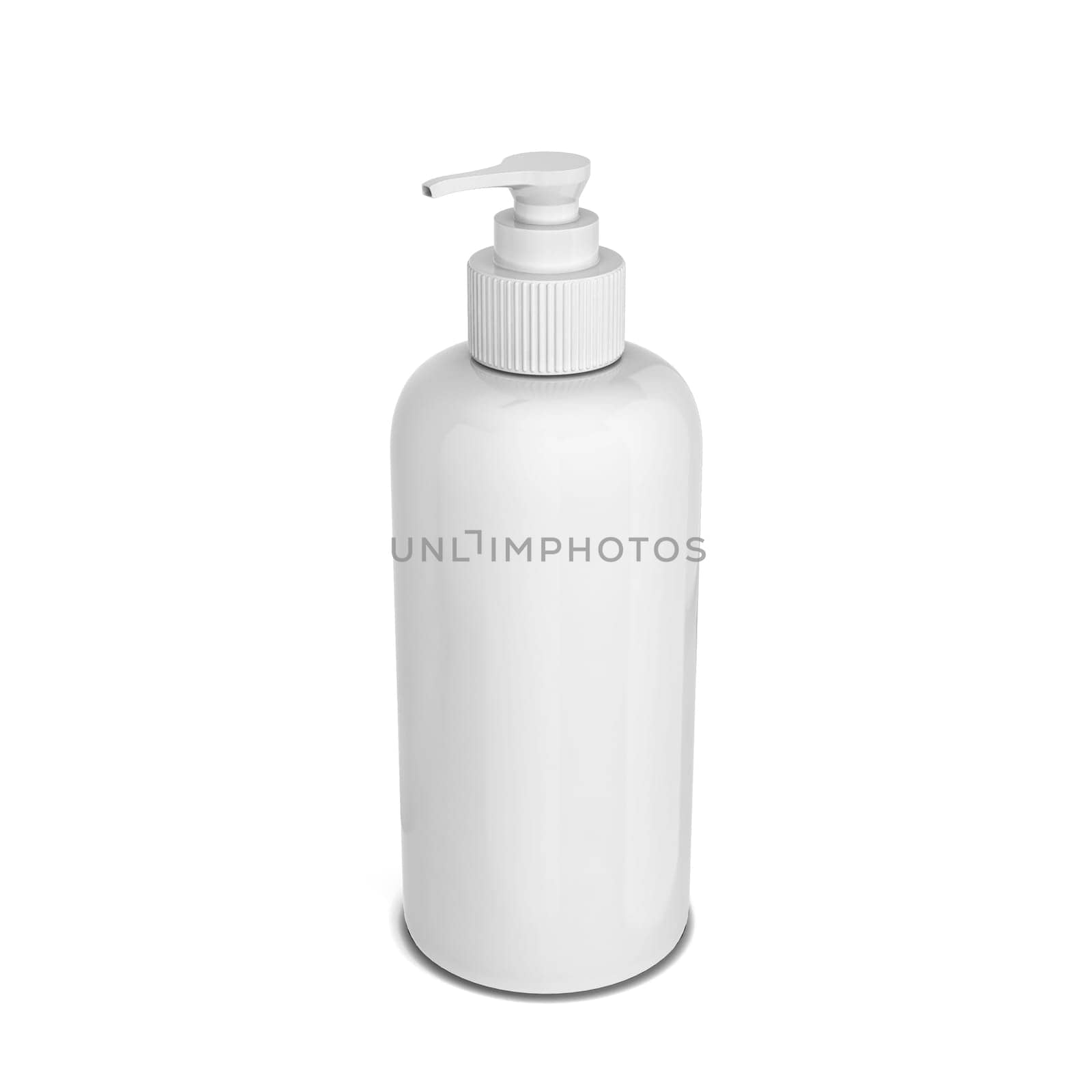 Blank bottle for liquid cosmetics. 3d illustration isolated on white background
