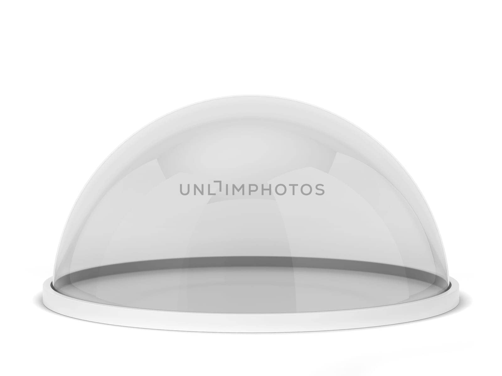 Glass dome on a stand. 3d illustration isolated on white background