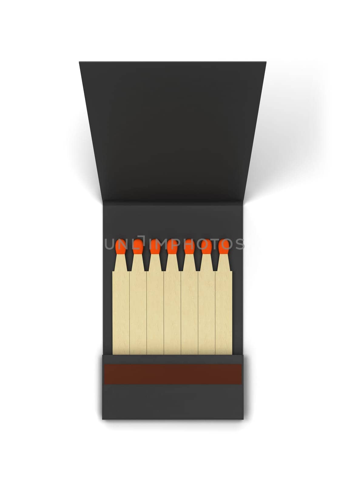 Paper book of matches mockup. 3d illustration isolated on white background