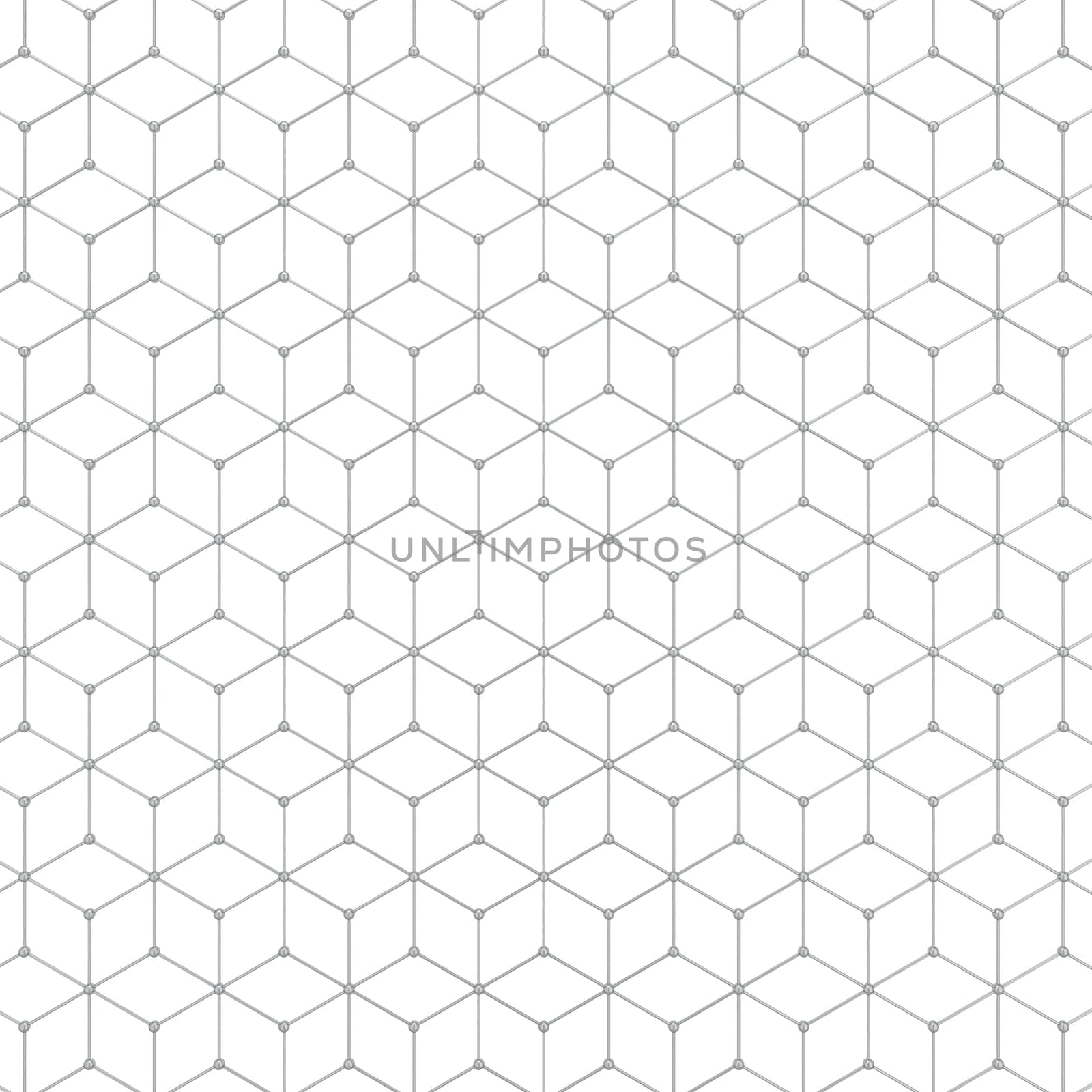 Abstract hexagon pattern. 3d illustration isolated on white background