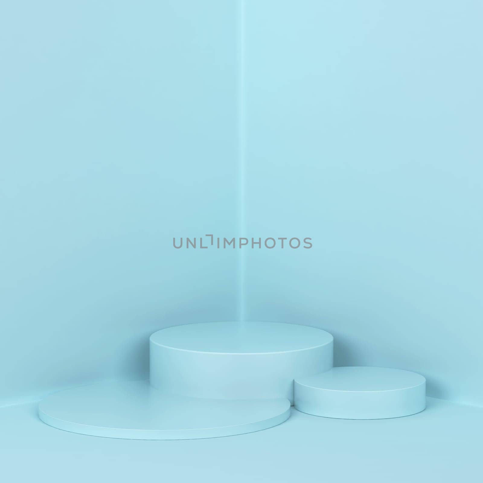 Simple podium. Showcase stand for your product. 3d illustration