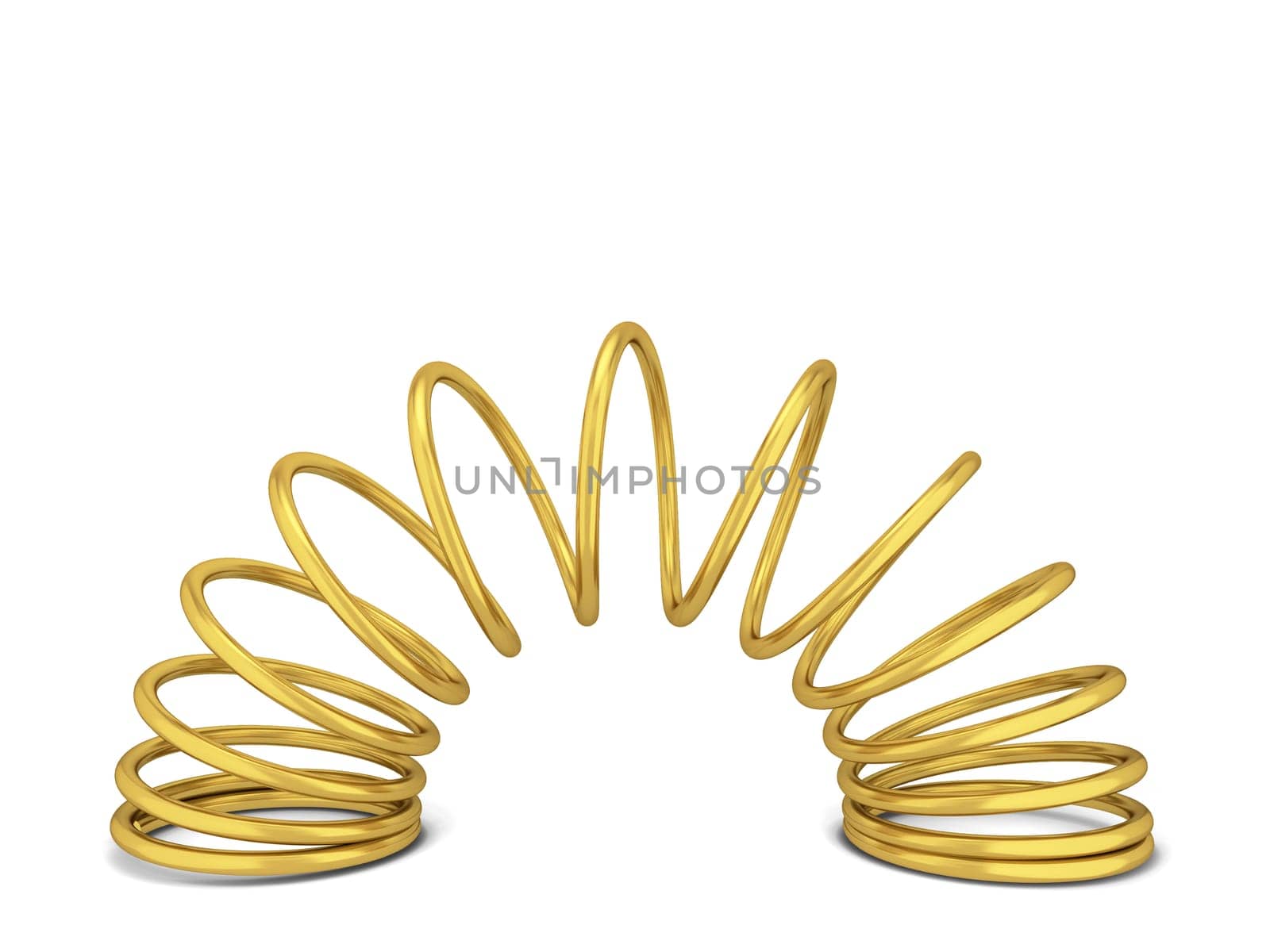 Metal spring. 3d illustration isolated on white background