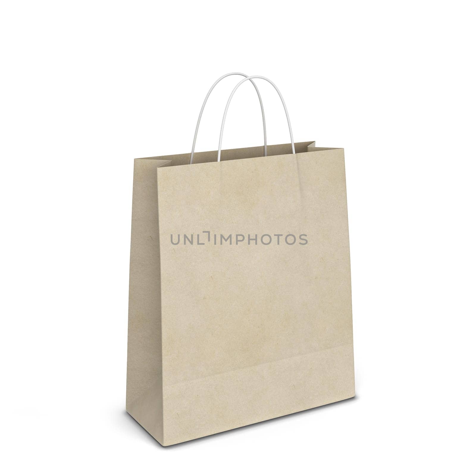 Blank shopping bag mockup. 3d illustration isolated on white background
