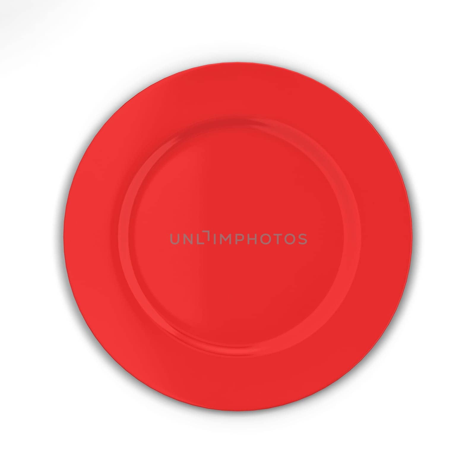 Empty plate. 3d illustration isolated on white background