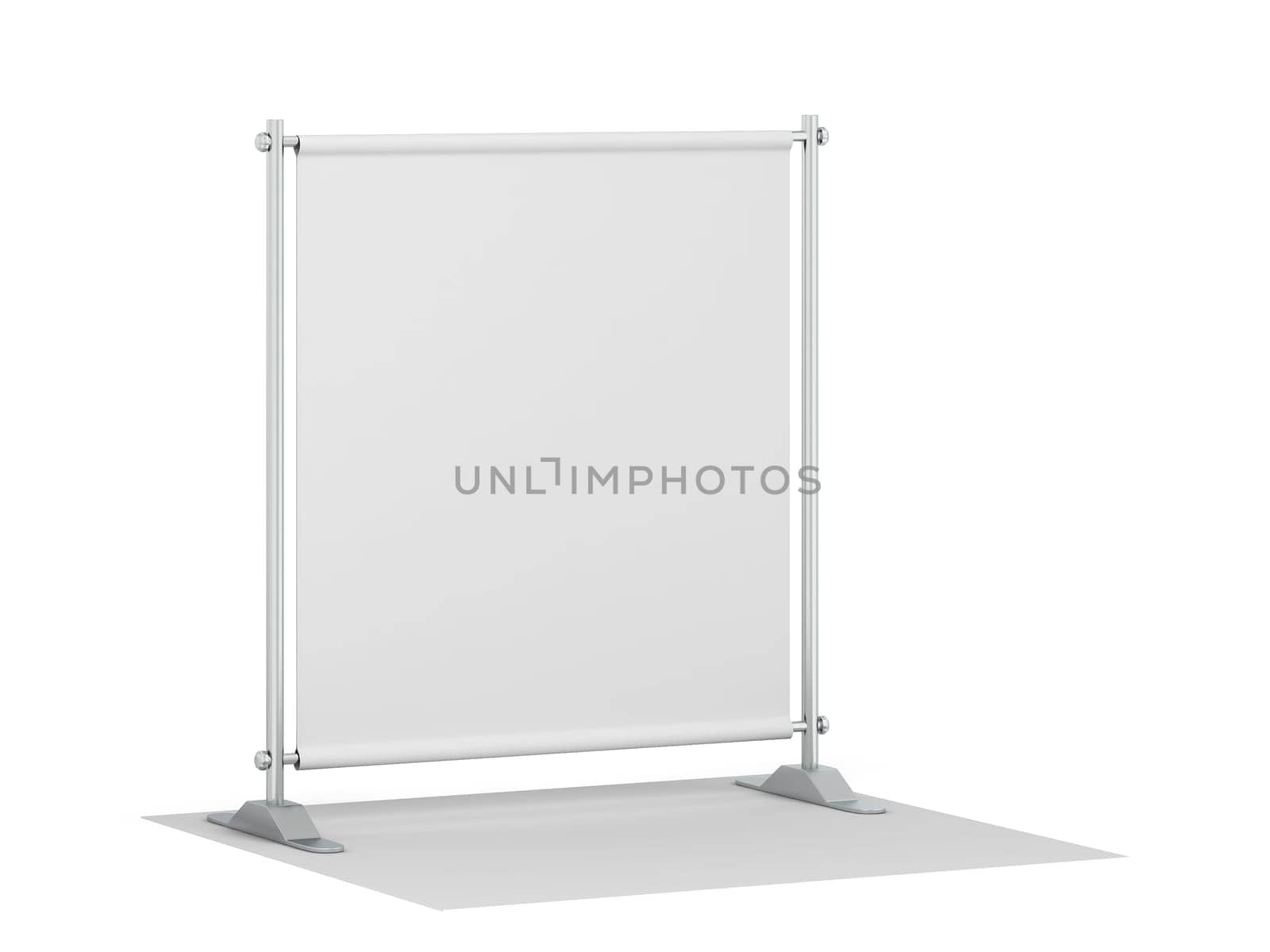 Blank backdrop banner mockup. 3d illustration isolated on white background