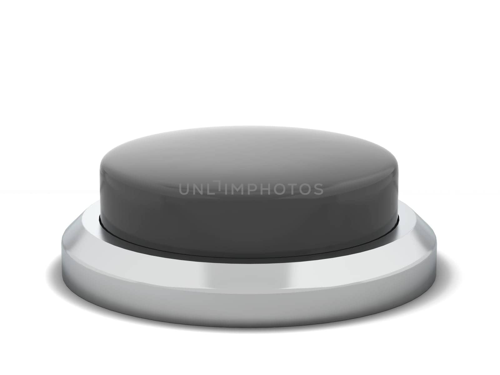 Blank round push button. 3d illustration isolated on white background