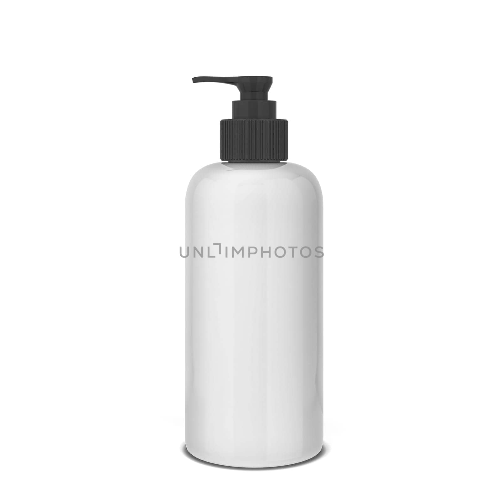 Blank bottle for liquid cosmetics. 3d illustration isolated on white background